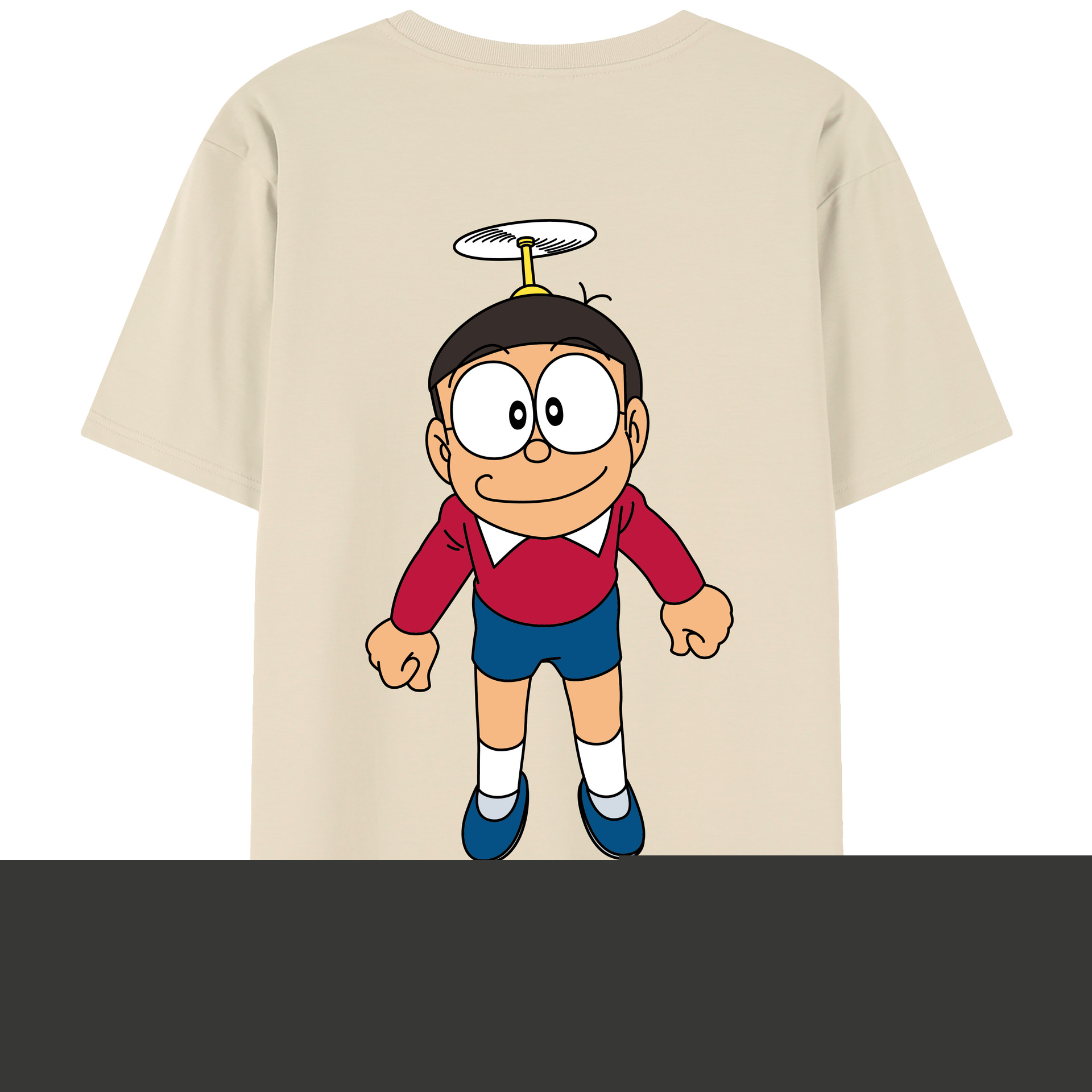 （画像用） ドラえもん 野比 のび太 Doraemon Nobita Nobi 綿100％半袖Tシャツ（背面プリント）