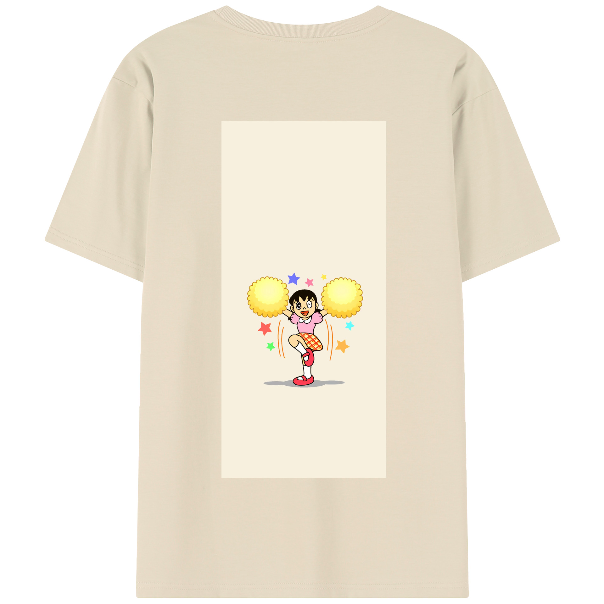 （画像用） ドラえもん みなもと しずか Doraemon Shizuka Minamoto 綿100％半袖Tシャツ（背面プリント）