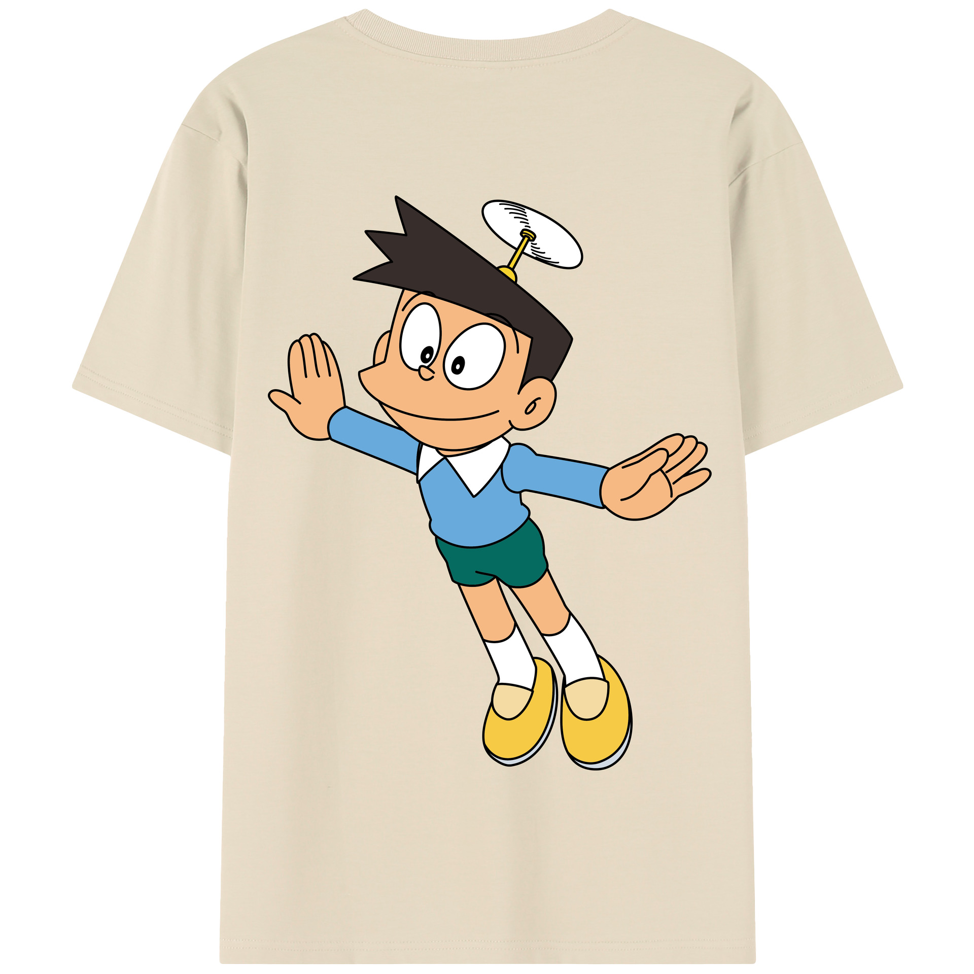 （画像用） ドラえもん 骨川 スネ夫 Doraemon Honekawa Suneo 綿100％半袖Tシャツ（背面プリント）