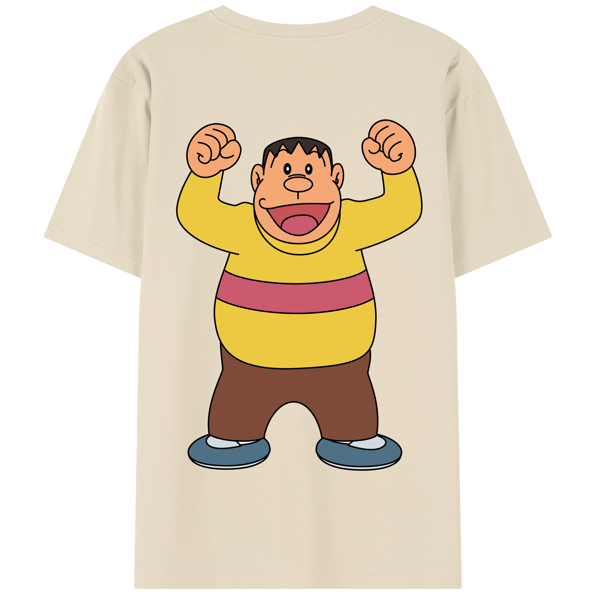 （画像用） ドラえもん 剛田武 Doraemon Gouta Takeshi 綿100％半袖Tシャツ（背面プリント）