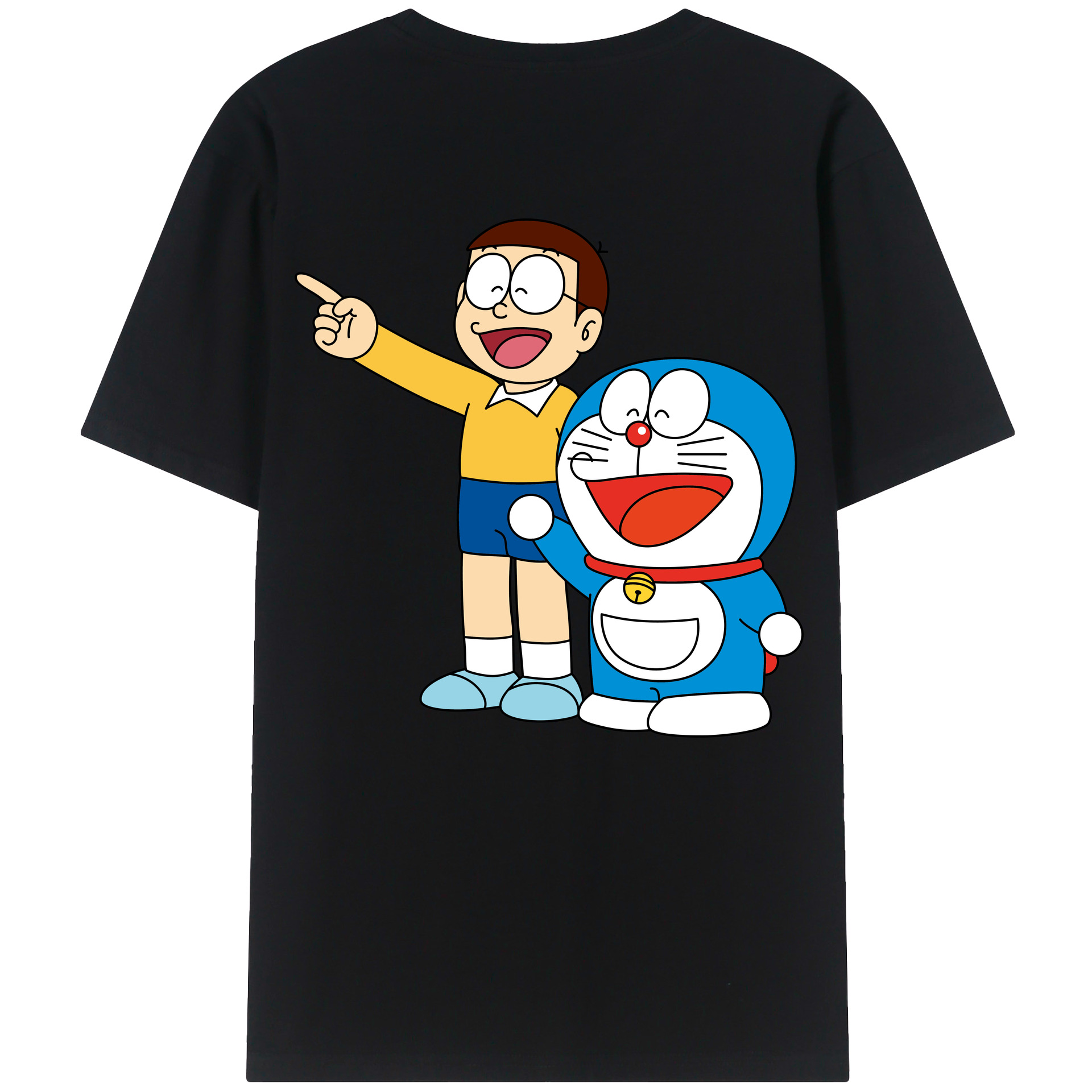 （画像用） ドラえもん 野比 のび太 Doraemon Nobita Nobi 綿100％半袖Tシャツ（背面プリント）