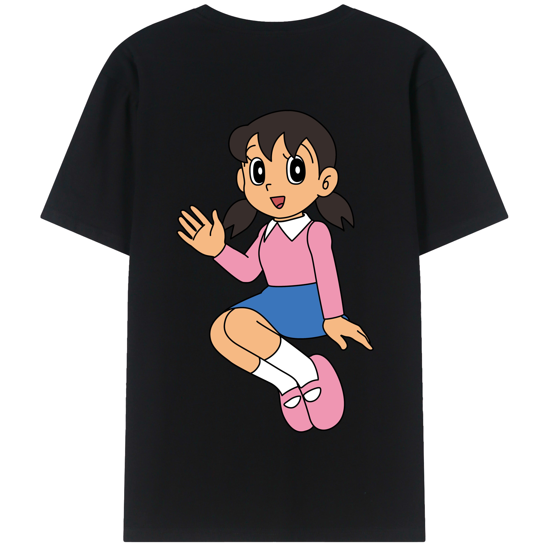 （画像用） ドラえもん みなもと しずか Doraemon Shizuka Minamoto 綿100％半袖Tシャツ（背面プリント）