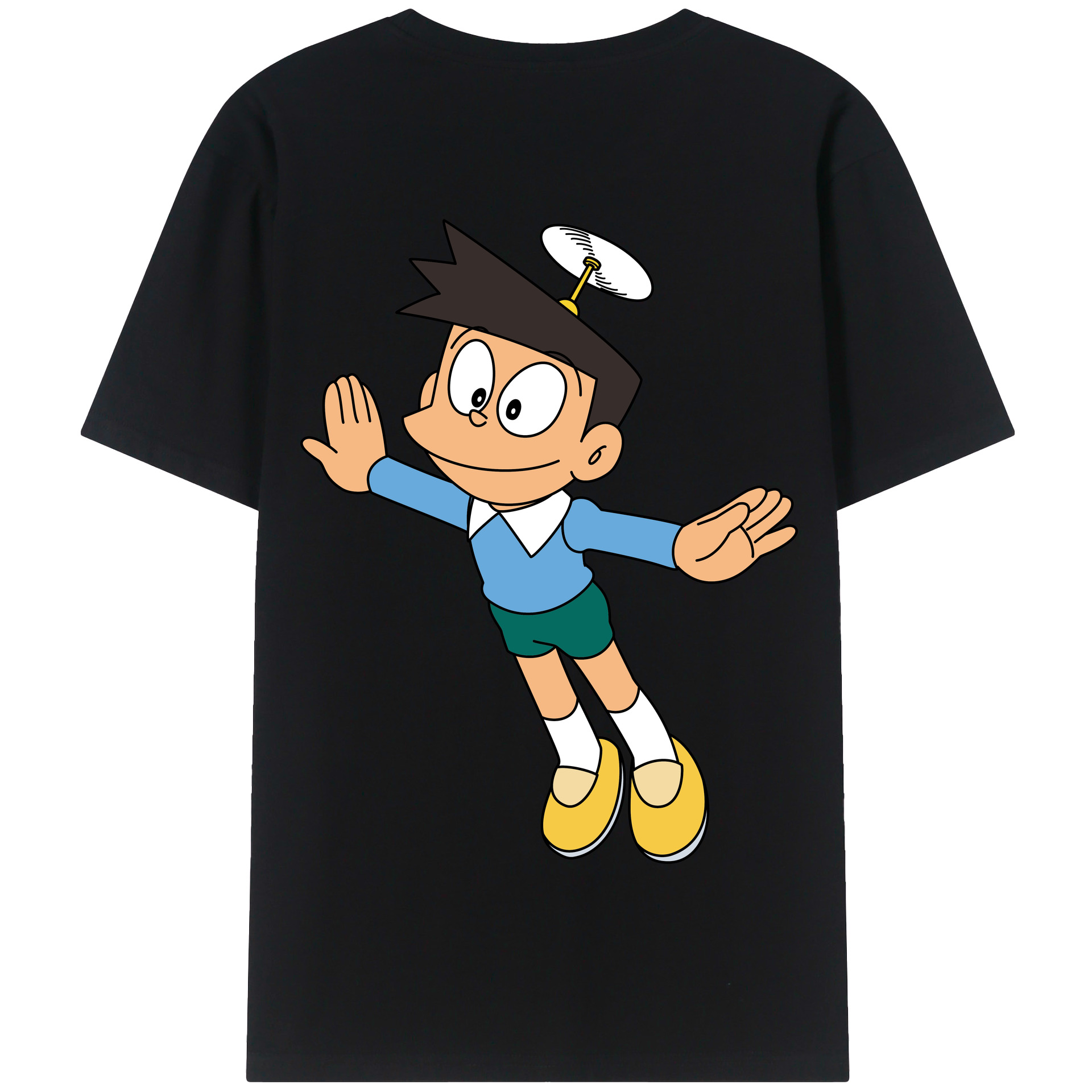（画像用） ドラえもん 骨川 スネ夫 Doraemon Honekawa Suneo 綿100％半袖Tシャツ（背面プリント）