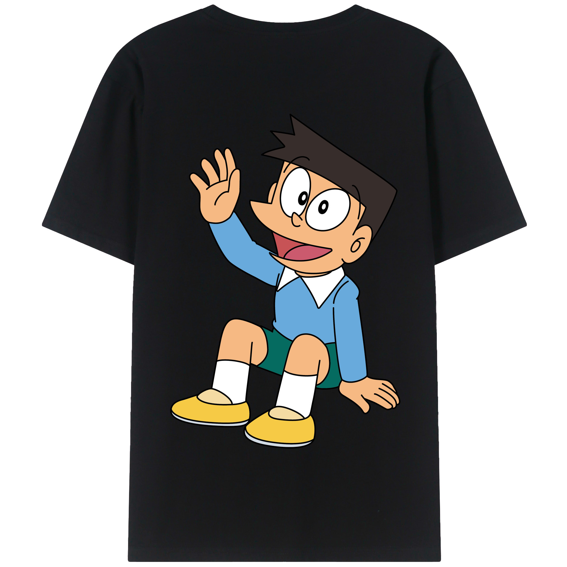 （画像用） ドラえもん 骨川 スネ夫 Doraemon Honekawa Suneo 綿100％半袖Tシャツ（背面プリント）