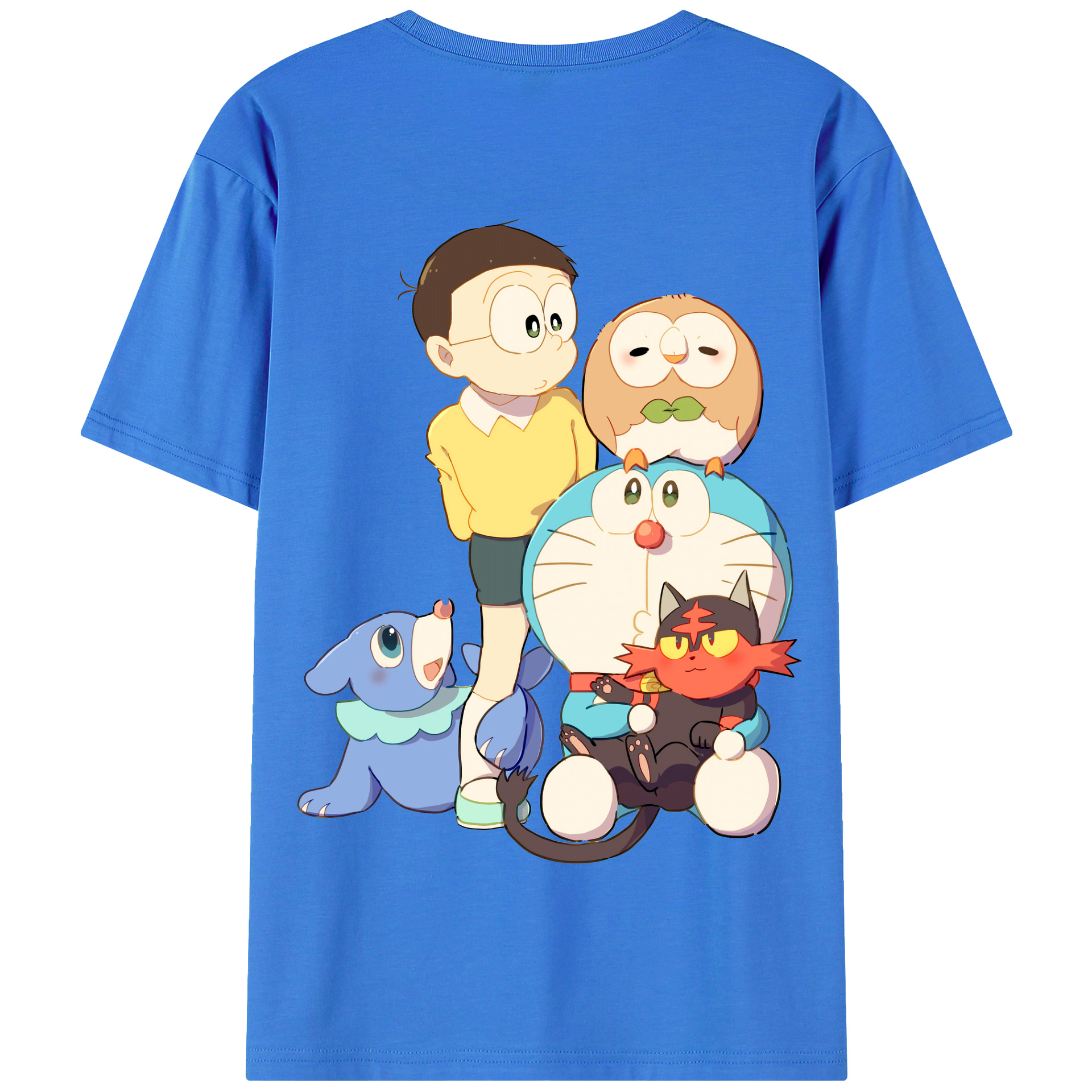 （画像用） ドラえもん Doraemon 綿100％半袖Tシャツ（背面プリント）