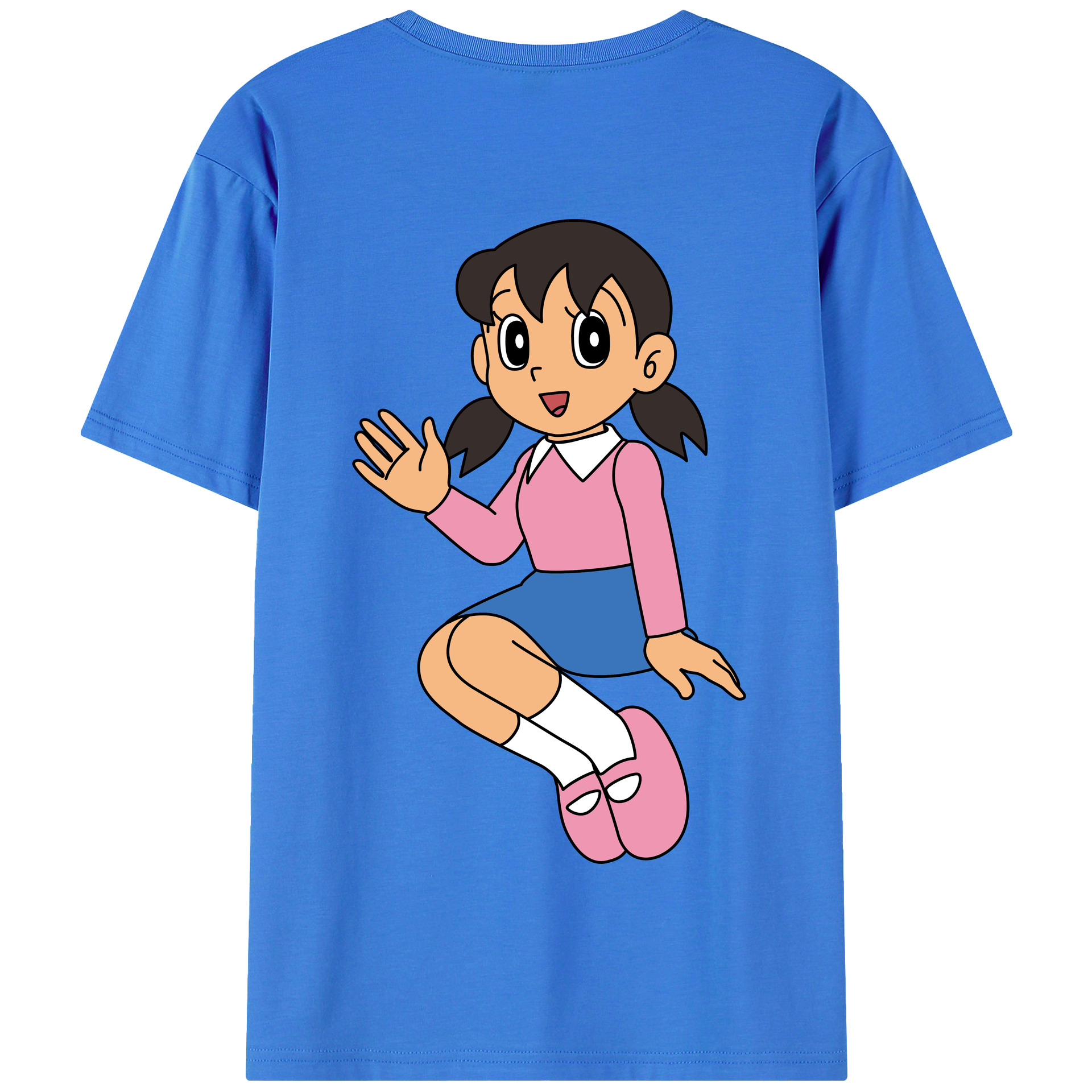 （画像用） ドラえもん みなもと しずか Doraemon Shizuka Minamoto 綿100％半袖Tシャツ（背面プリント）