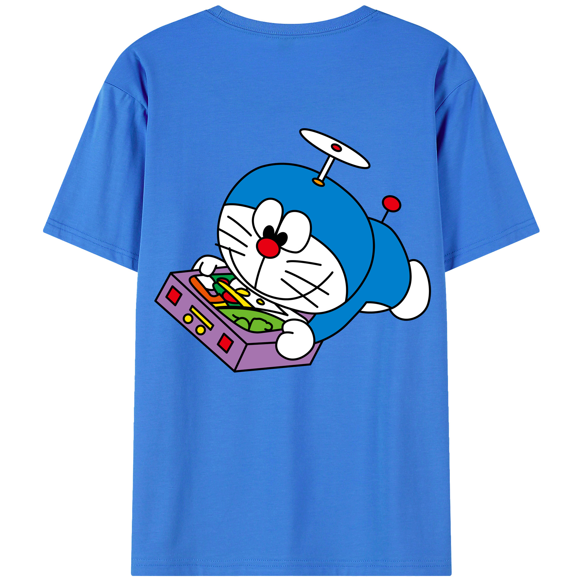 （画像用） ドラえもん Doraemon 綿100％半袖Tシャツ（背面プリント）