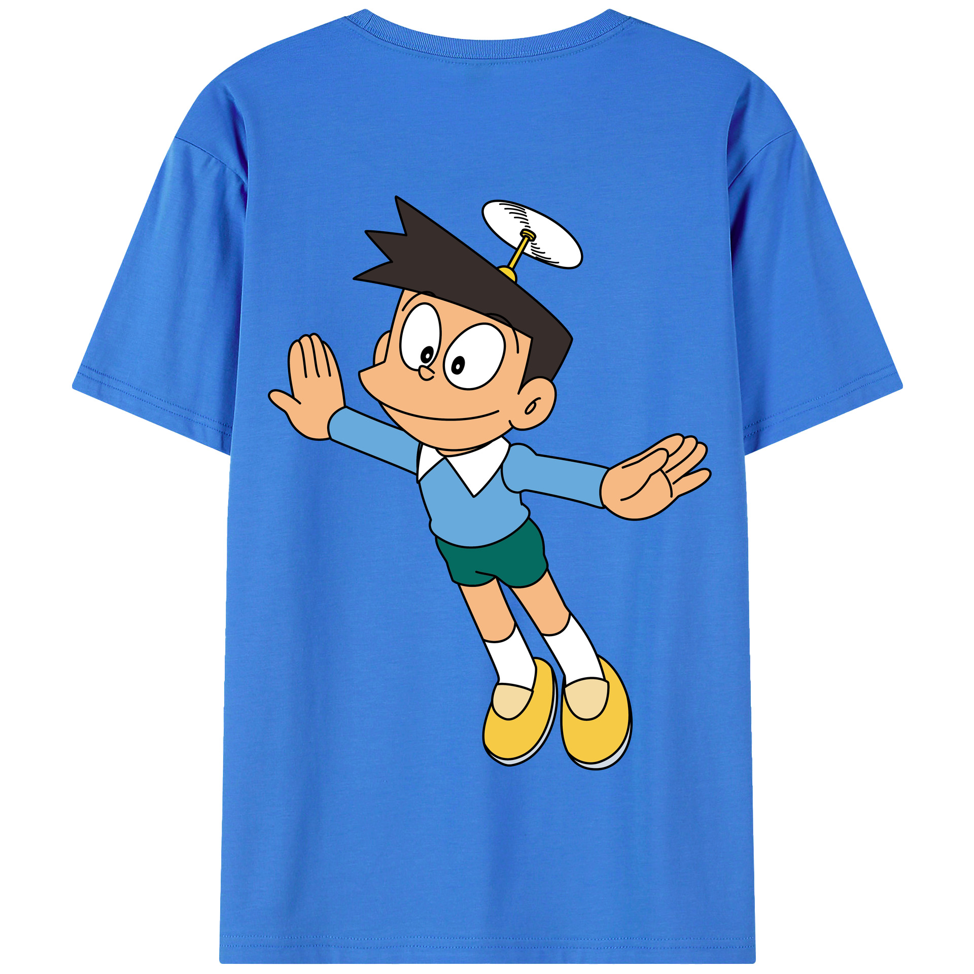 （画像用） ドラえもん 骨川 スネ夫 Doraemon Honekawa Suneo 綿100％半袖Tシャツ（背面プリント）