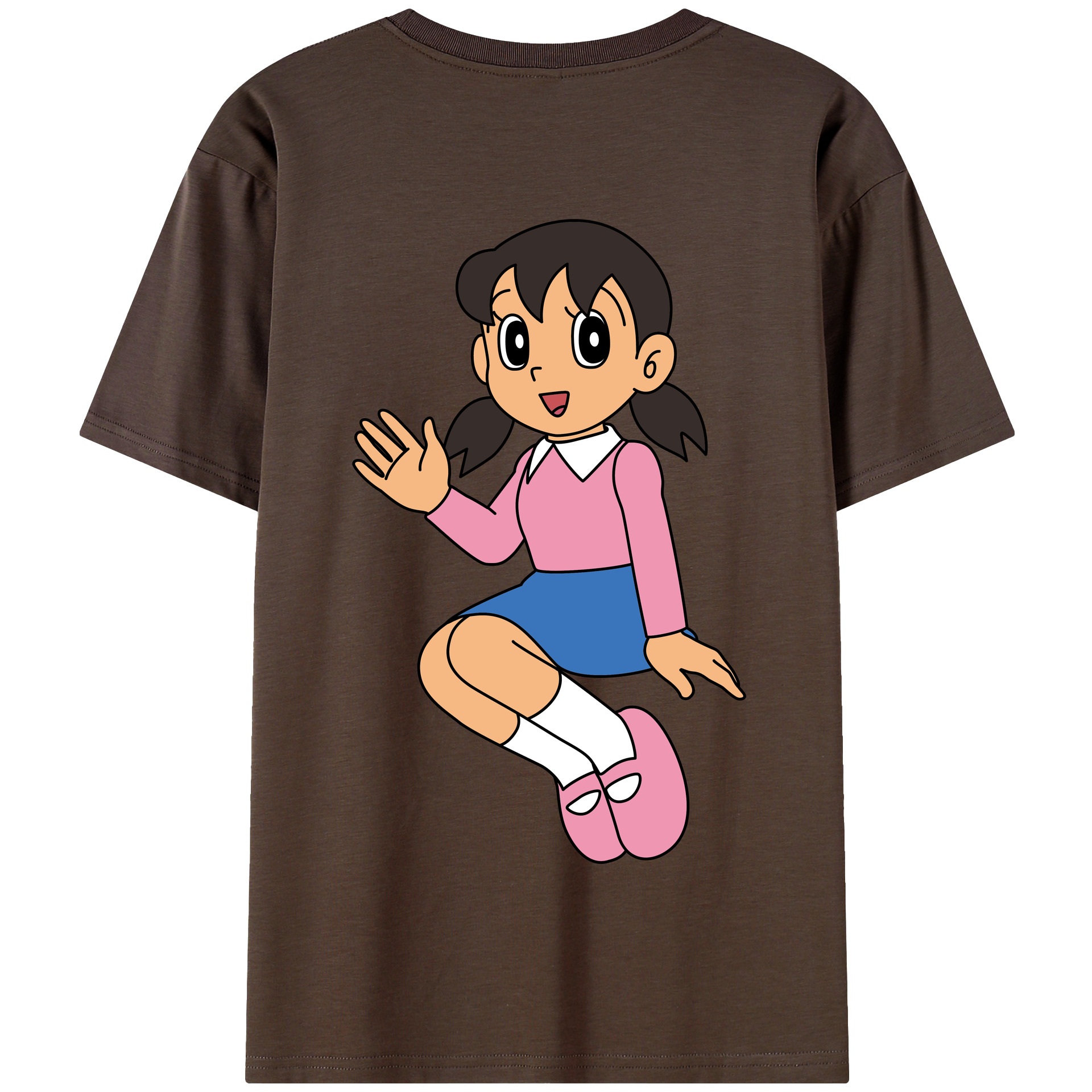 （画像用） ドラえもん みなもと しずか Doraemon Shizuka Minamoto 綿100％半袖Tシャツ（背面プリント）