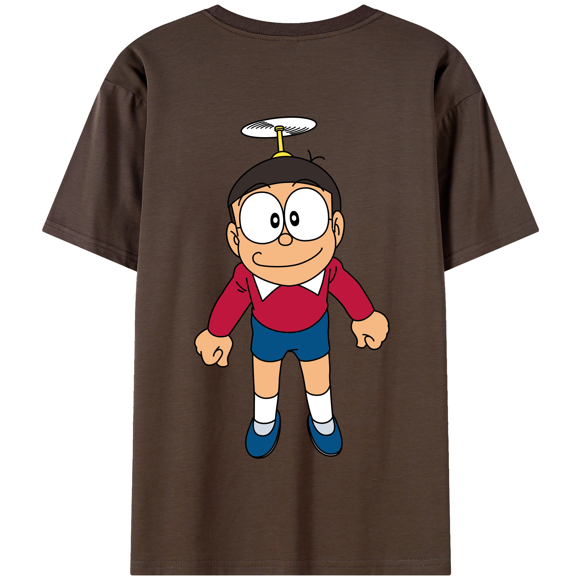 （画像用） ドラえもん 野比 のび太 Doraemon Nobita Nobi 綿100％半袖Tシャツ（背面プリント）