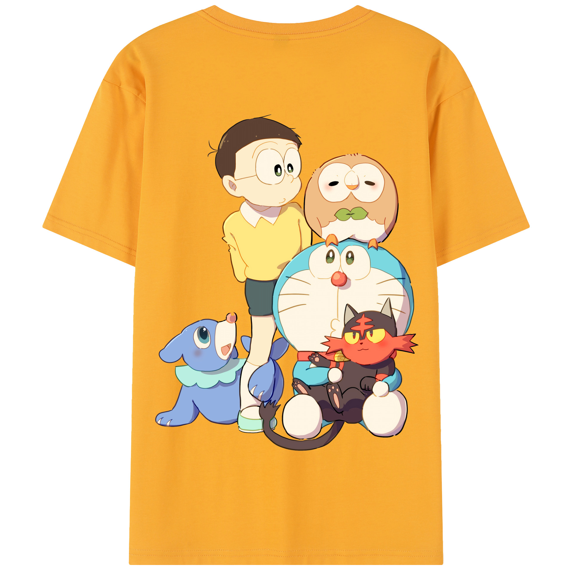 （画像用） ドラえもん Doraemon 綿100％半袖Tシャツ（背面プリント）