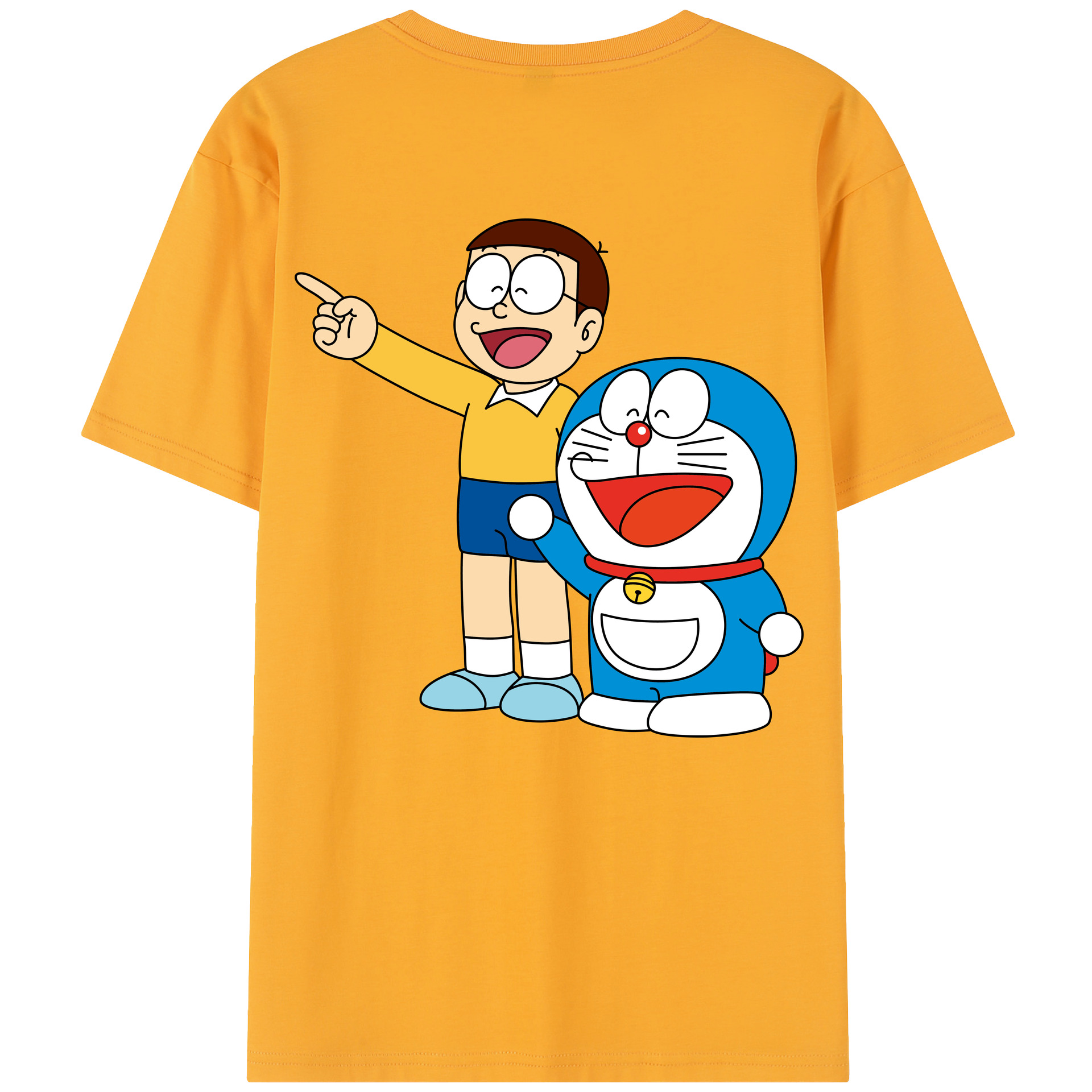 （画像用） ドラえもん 野比 のび太 Doraemon Nobita Nobi 綿100％半袖Tシャツ（背面プリント）