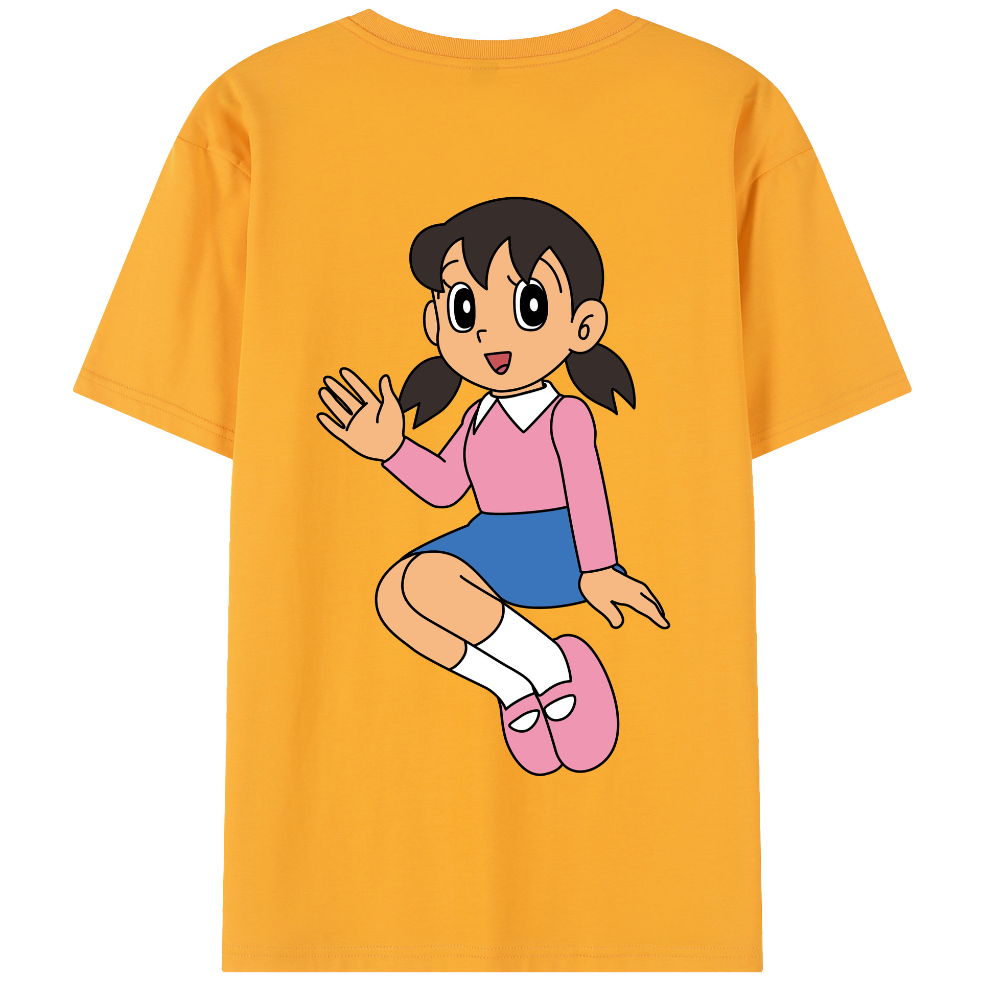 （画像用） ドラえもん みなもと しずか Doraemon Shizuka Minamoto 綿100％半袖Tシャツ（背面プリント）