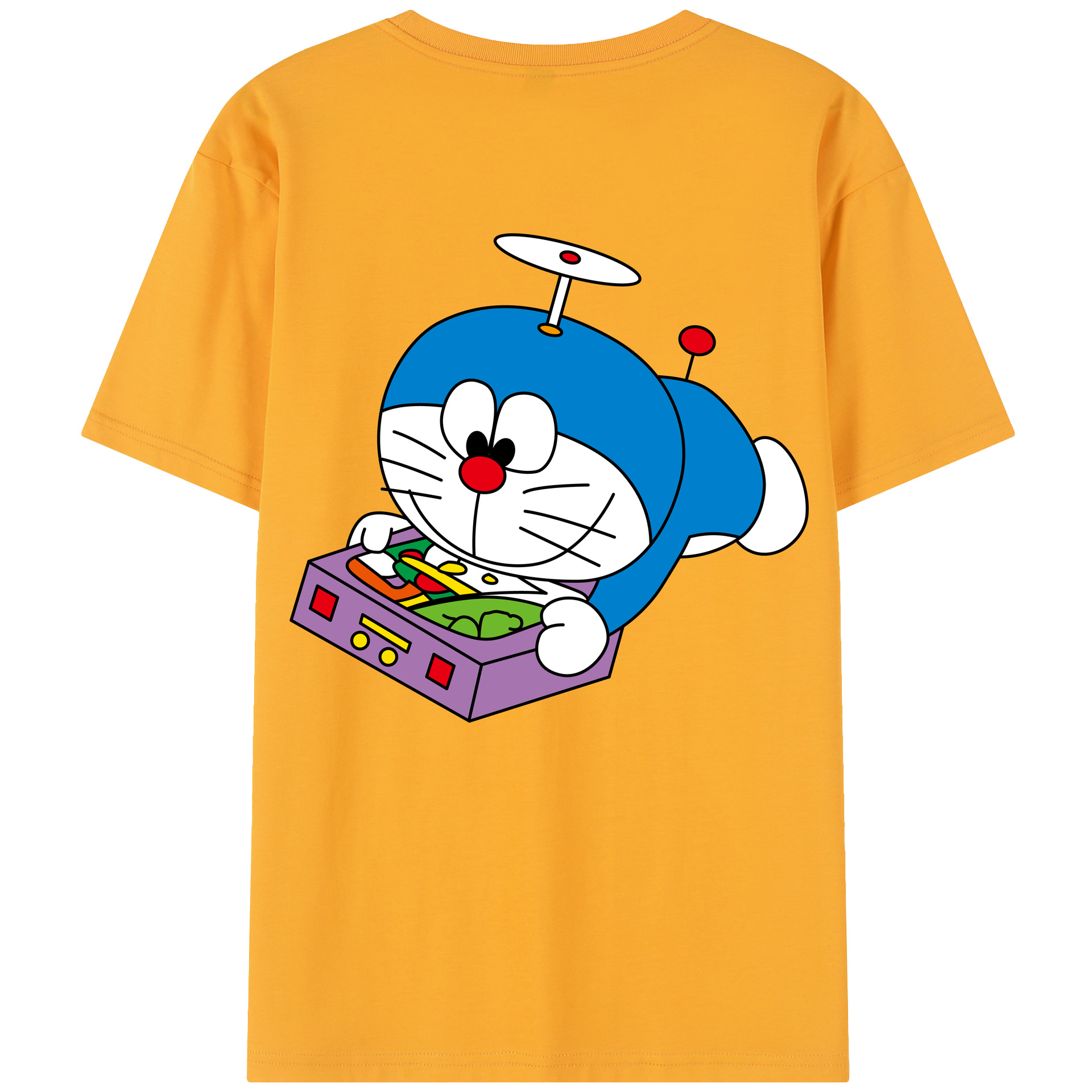 （画像用） ドラえもん Doraemon 綿100％半袖Tシャツ（背面プリント）