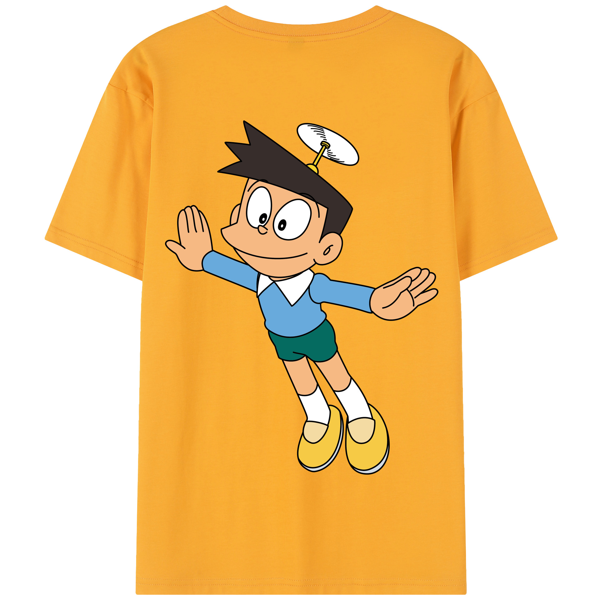 （画像用） ドラえもん 骨川 スネ夫 Doraemon Honekawa Suneo 綿100％半袖Tシャツ（背面プリント）