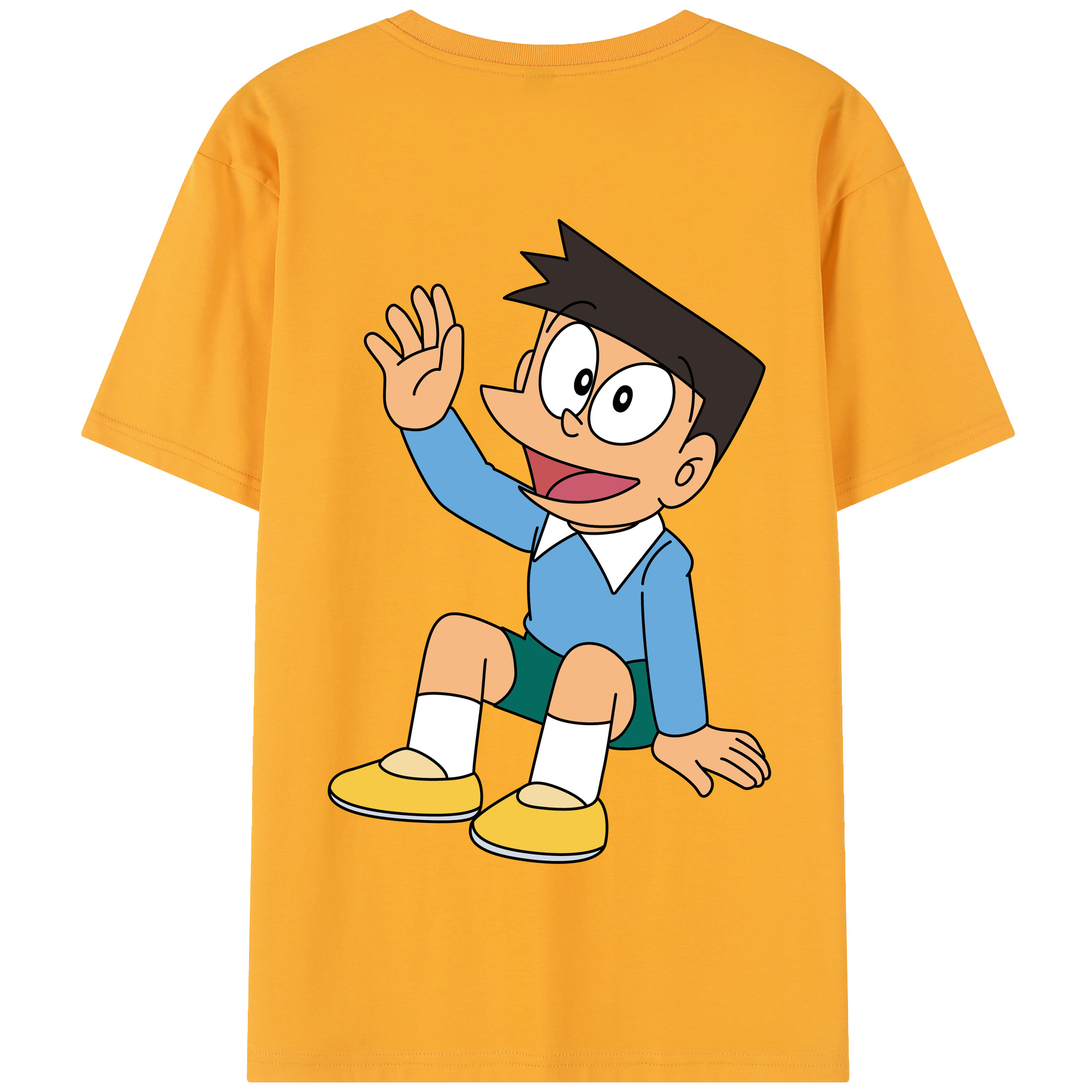 （画像用） ドラえもん 骨川 スネ夫 Doraemon Honekawa Suneo 綿100％半袖Tシャツ（背面プリント）