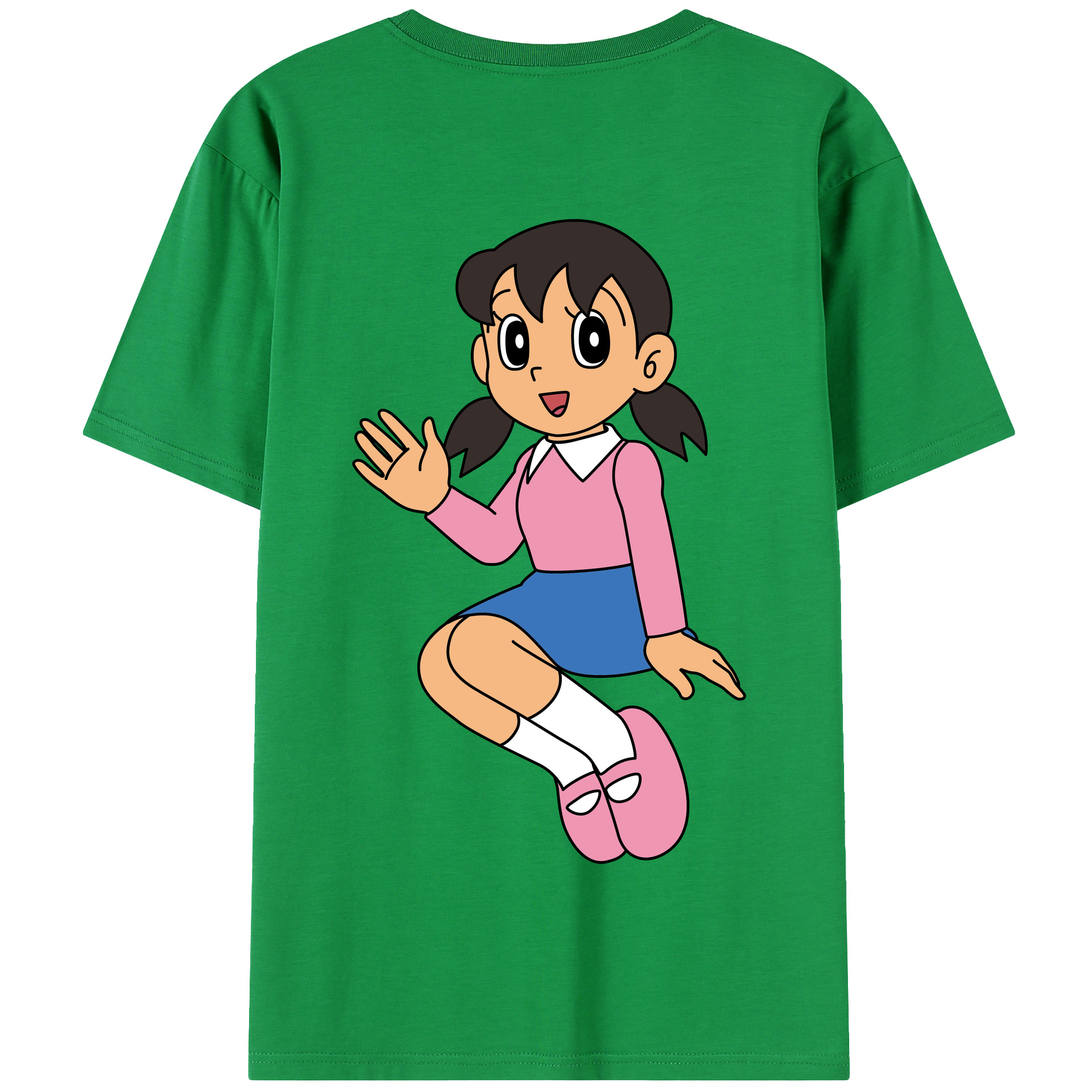 （画像用） ドラえもん みなもと しずか Doraemon Shizuka Minamoto 綿100％半袖Tシャツ（背面プリント）