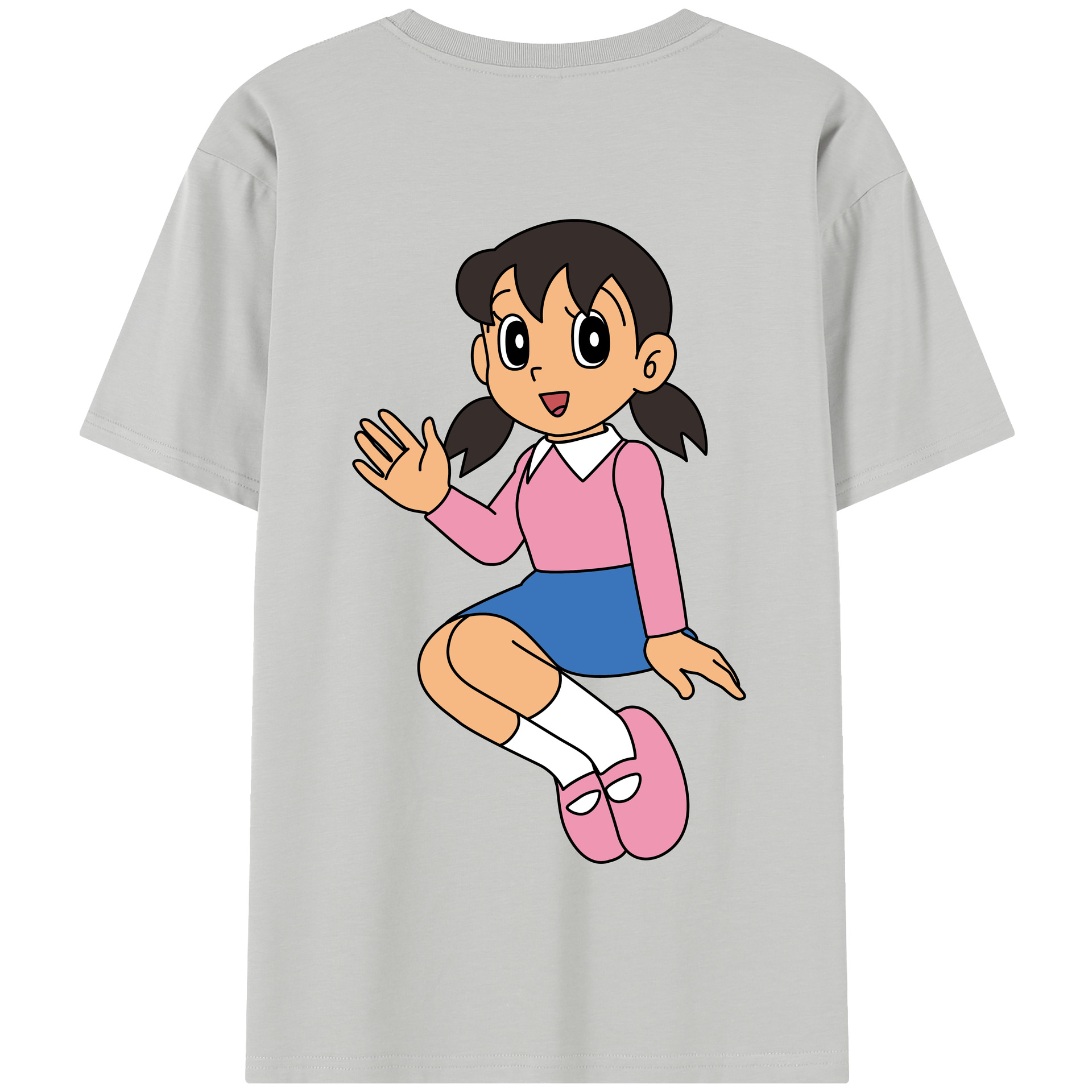 （画像用） ドラえもん みなもと しずか Doraemon Shizuka Minamoto 綿100％半袖Tシャツ（背面プリント）