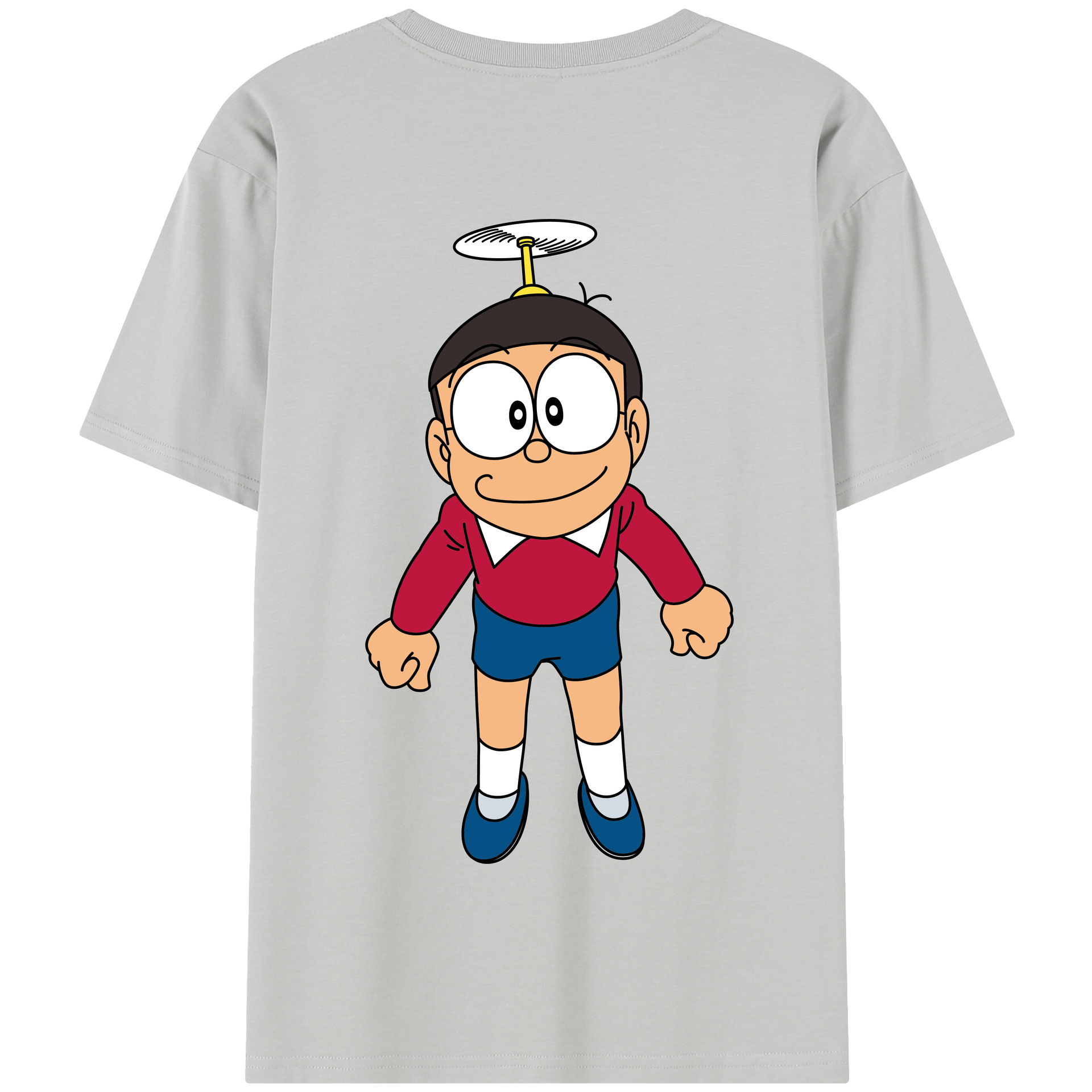（画像用） ドラえもん 野比 のび太 Doraemon Nobita Nobi 綿100％半袖Tシャツ（背面プリント）