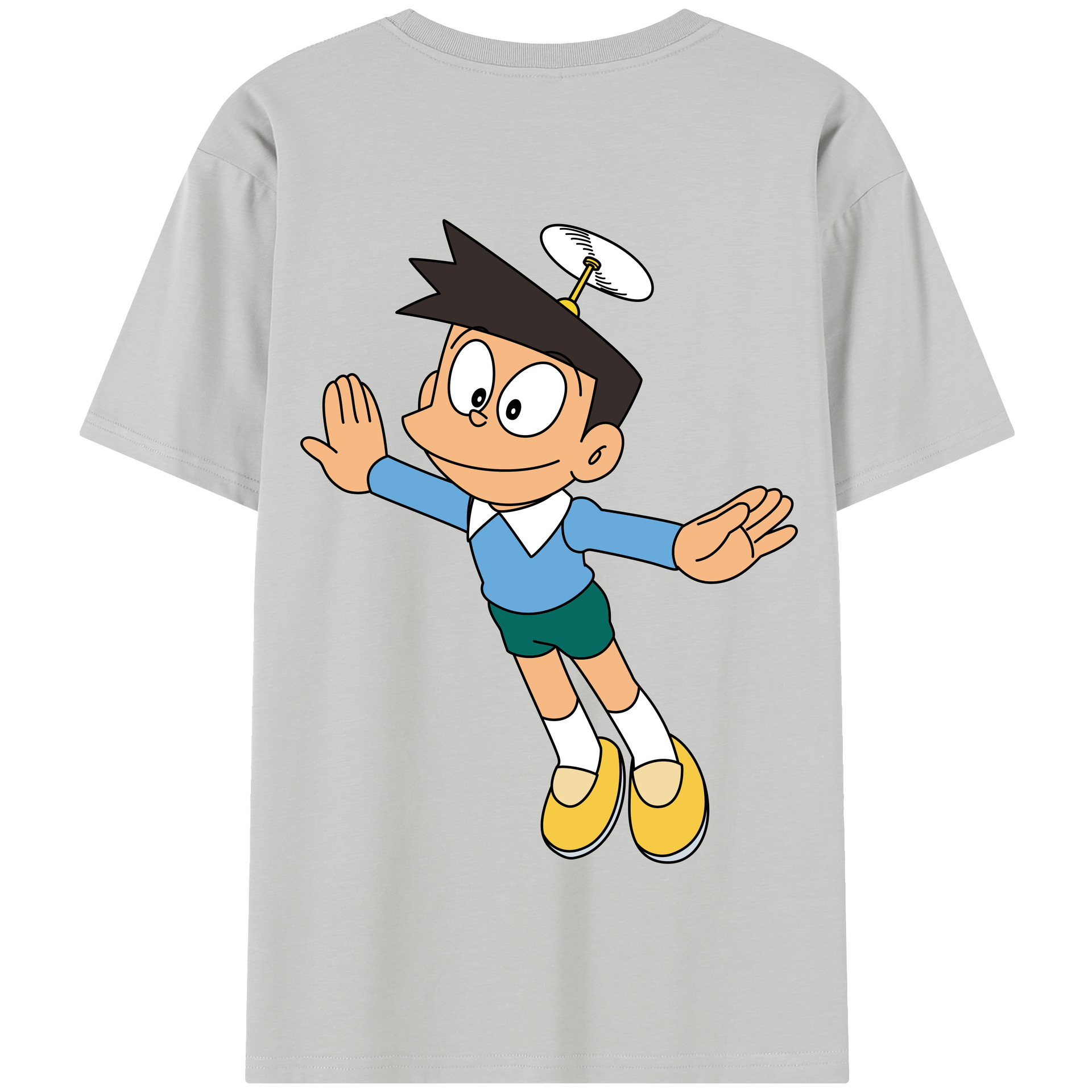 （画像用） ドラえもん 骨川 スネ夫 Doraemon Honekawa Suneo 綿100％半袖Tシャツ（背面プリント）