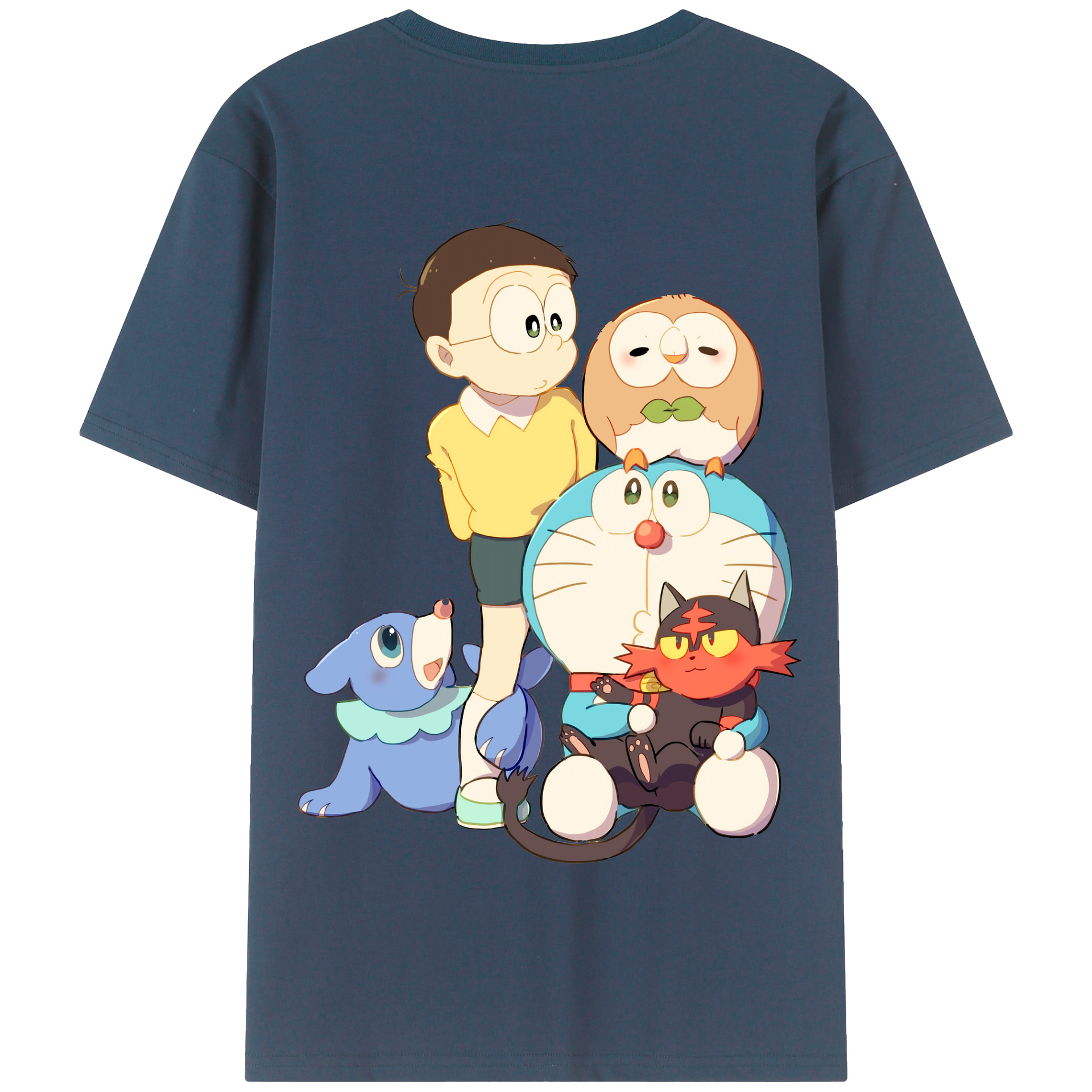 （画像用） ドラえもん Doraemon 綿100％半袖Tシャツ（背面プリント）