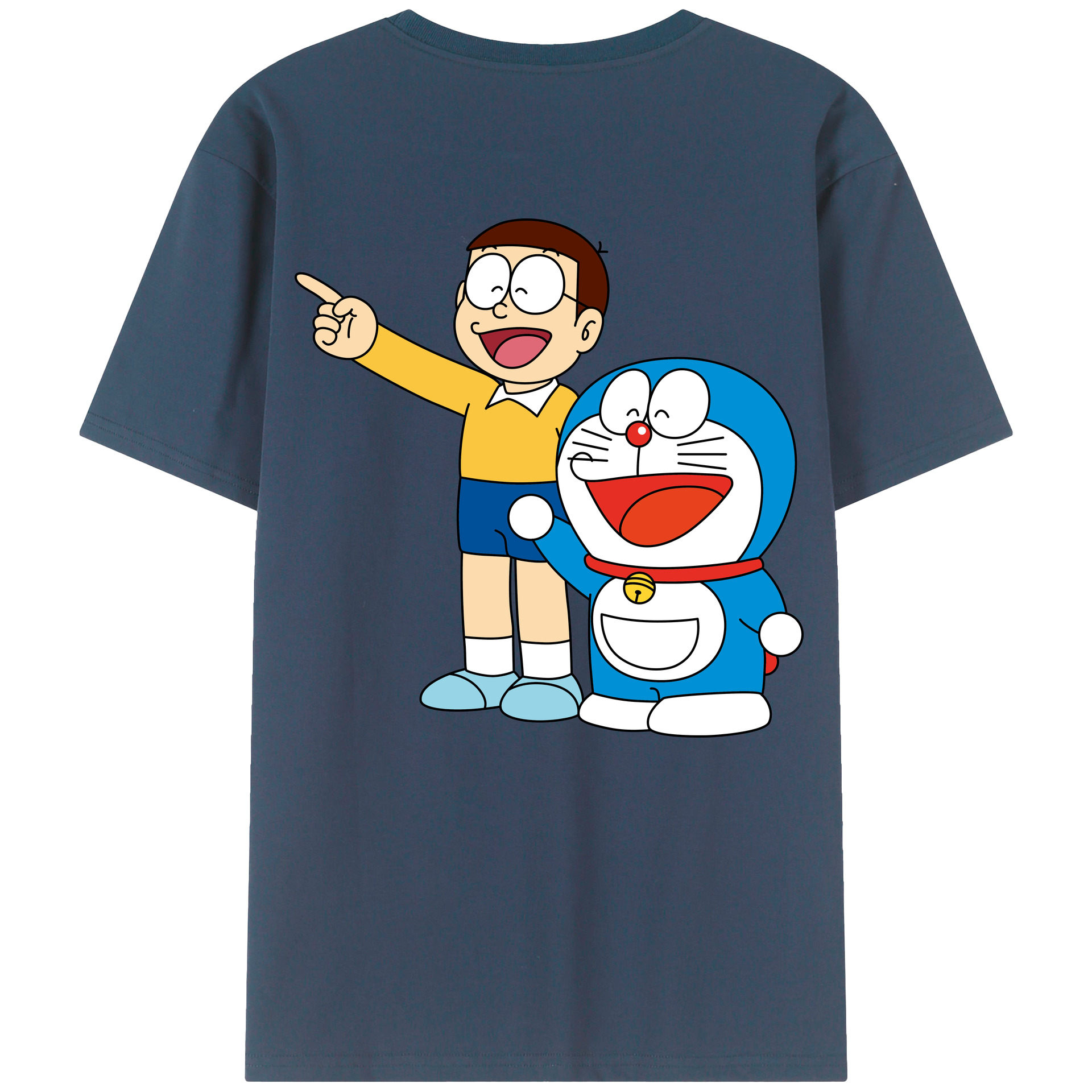（画像用） ドラえもん 野比 のび太 Doraemon Nobita Nobi 綿100％半袖Tシャツ（背面プリント）