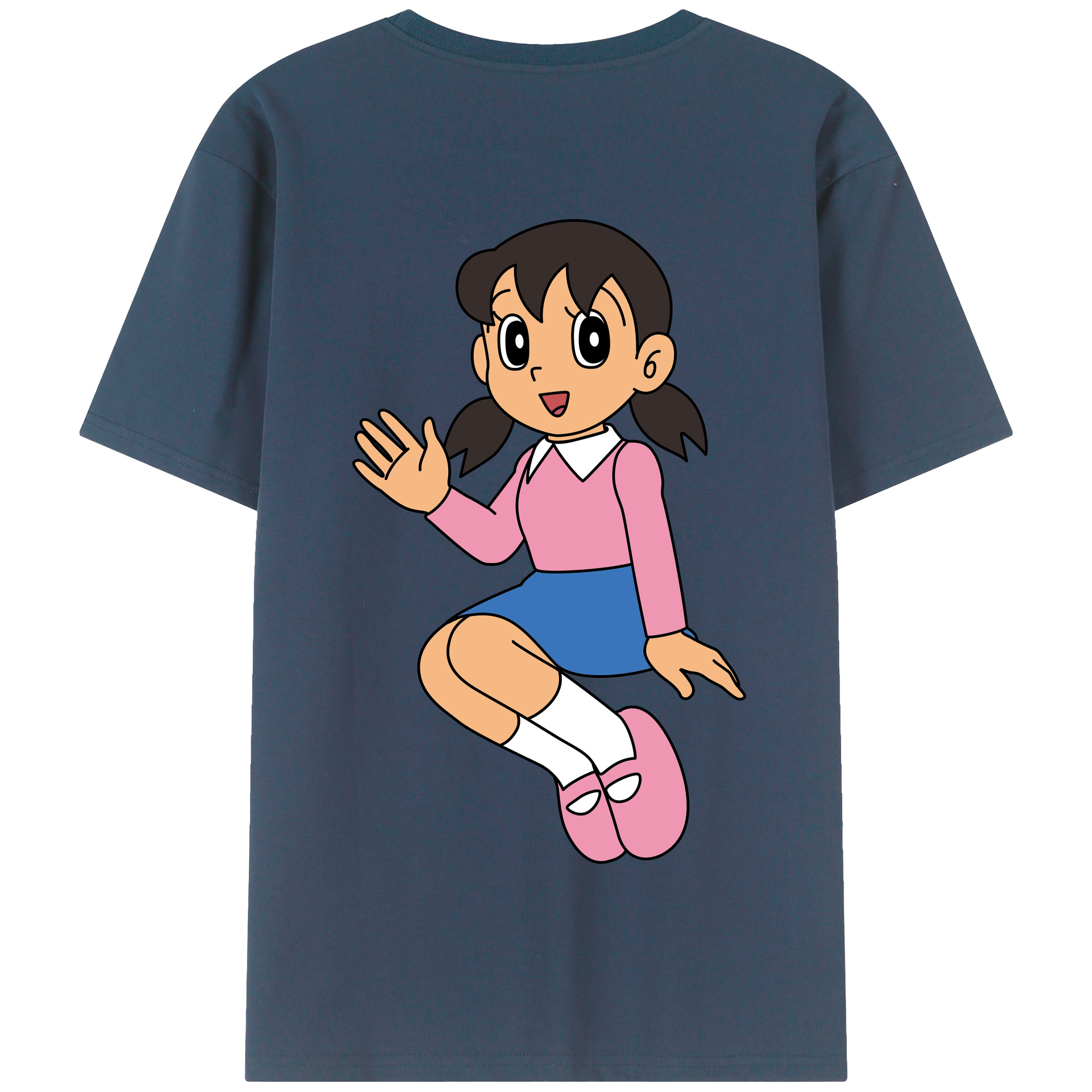 （画像用） ドラえもん みなもと しずか Doraemon Shizuka Minamoto 綿100％半袖Tシャツ（背面プリント）