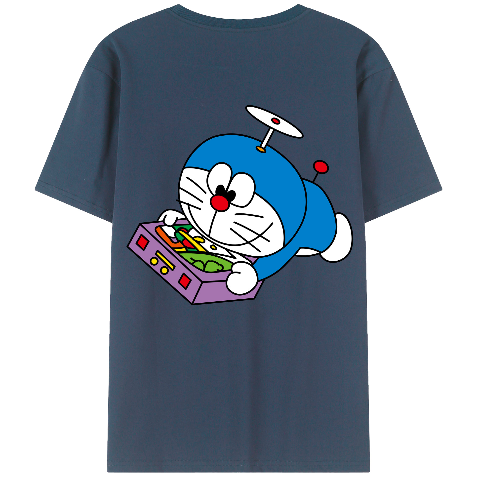 （画像用） ドラえもん Doraemon 綿100％半袖Tシャツ（背面プリント）