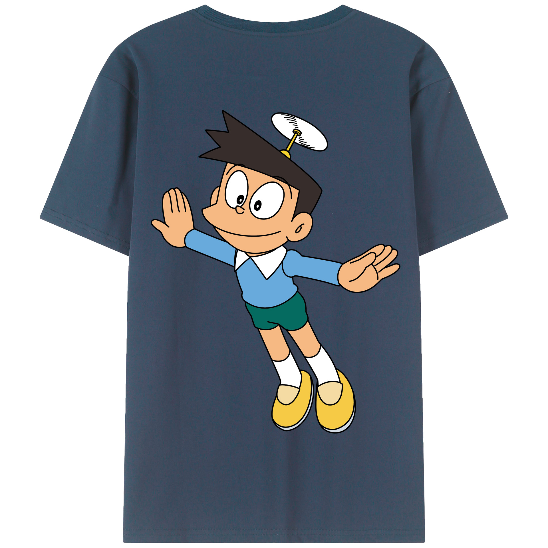 （画像用） ドラえもん 骨川 スネ夫 Doraemon Honekawa Suneo 綿100％半袖Tシャツ（背面プリント）
