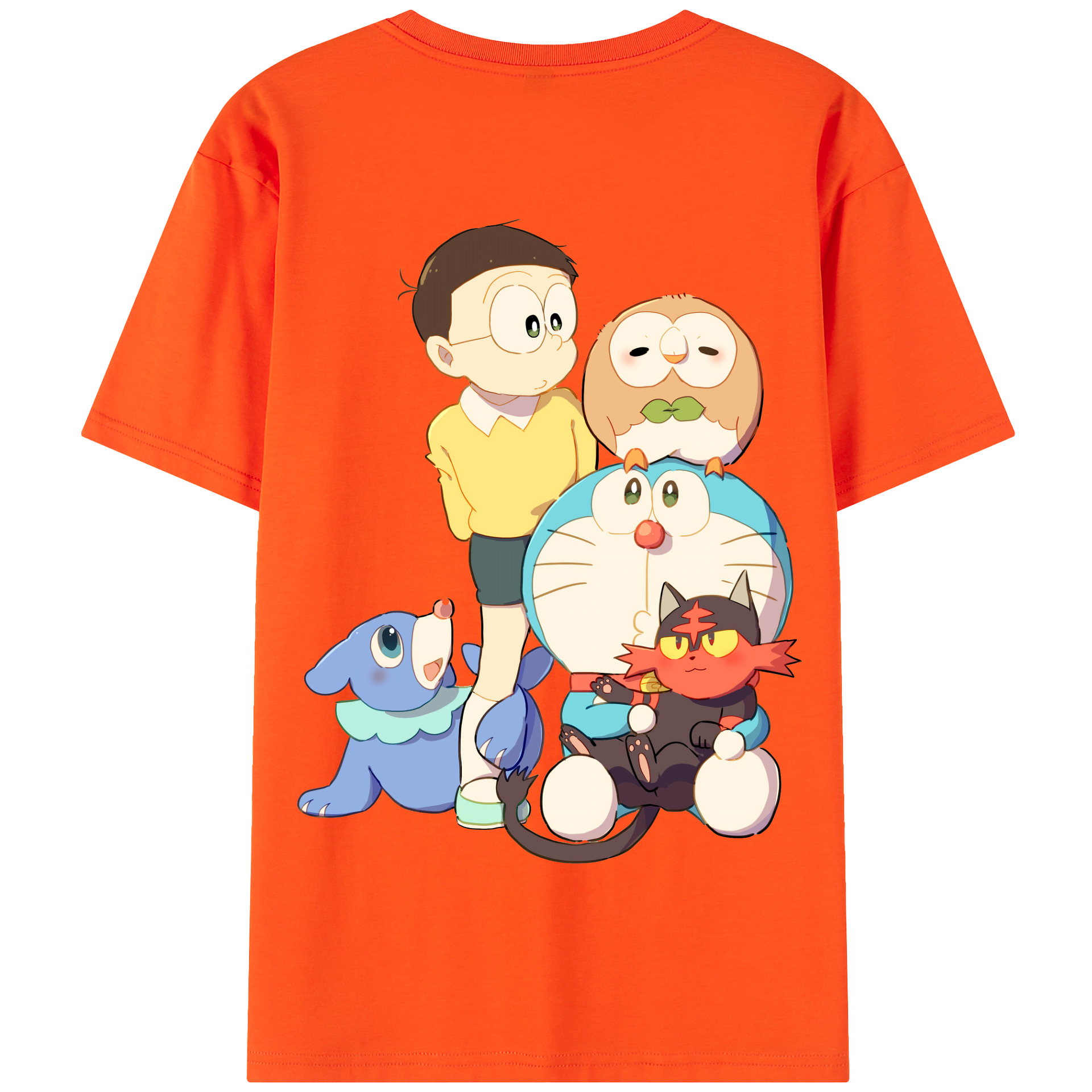 （画像用） ドラえもん Doraemon 綿100％半袖Tシャツ（背面プリント）
