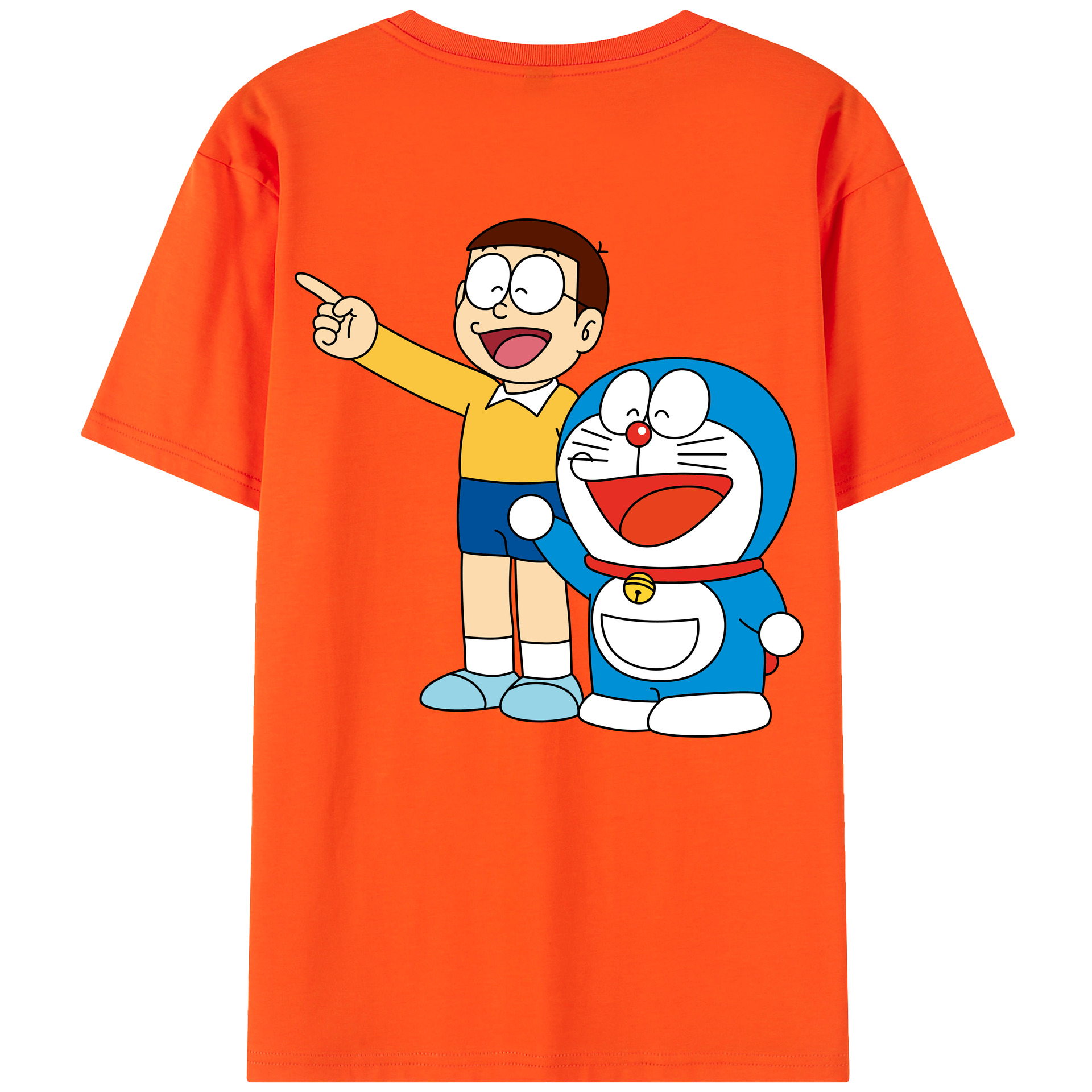 （画像用） ドラえもん 野比 のび太 Doraemon Nobita Nobi 綿100％半袖Tシャツ（背面プリント）