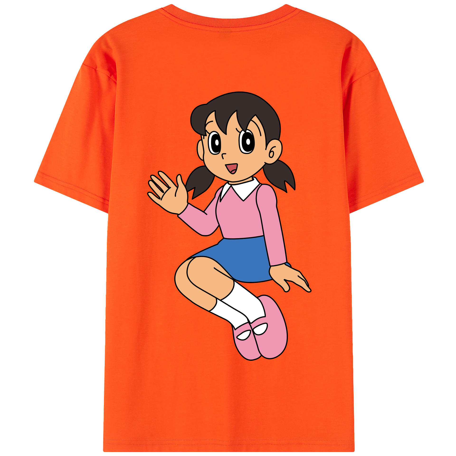 （画像用） ドラえもん みなもと しずか Doraemon Shizuka Minamoto 綿100％半袖Tシャツ（背面プリント）