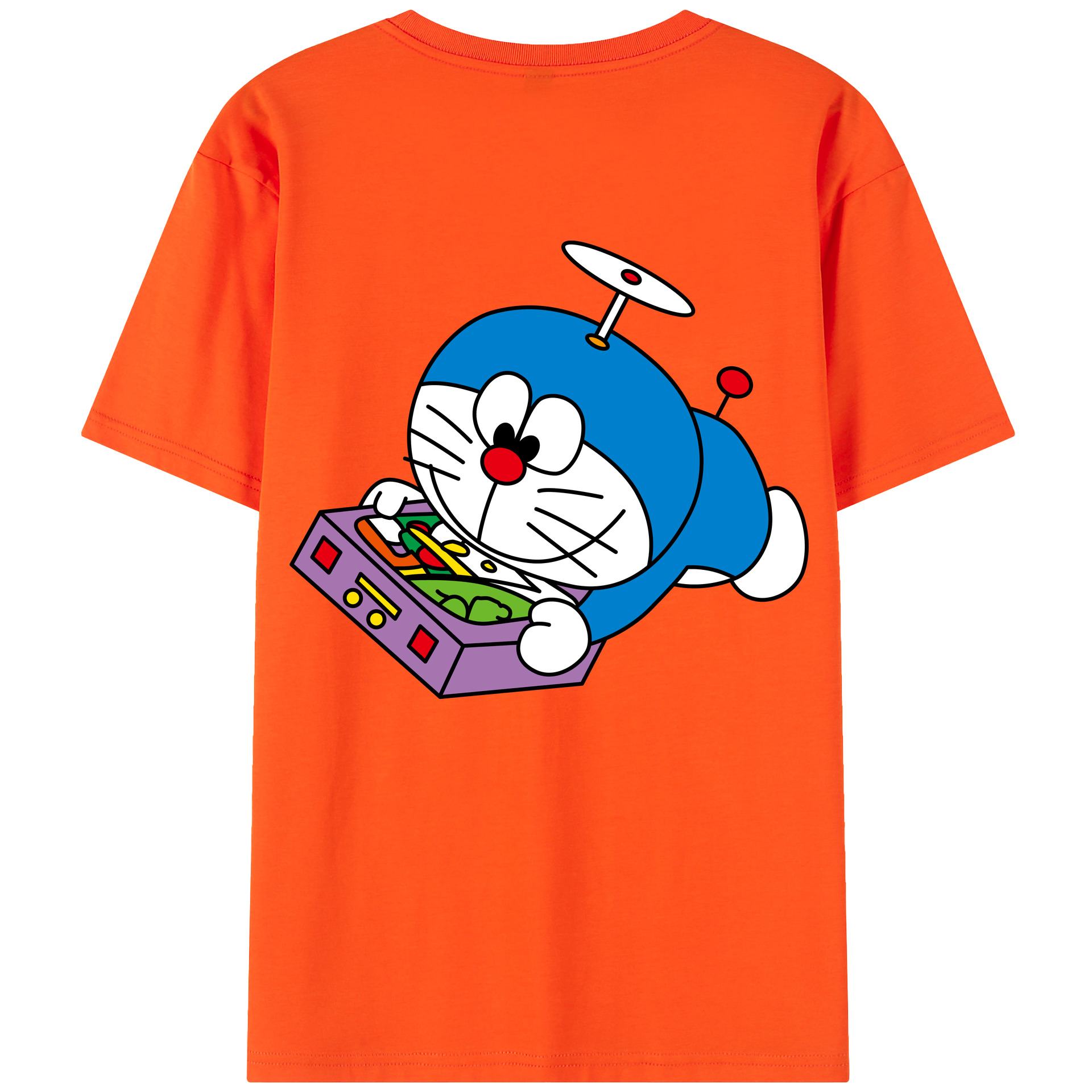 （画像用） ドラえもん Doraemon 綿100％半袖Tシャツ（背面プリント）