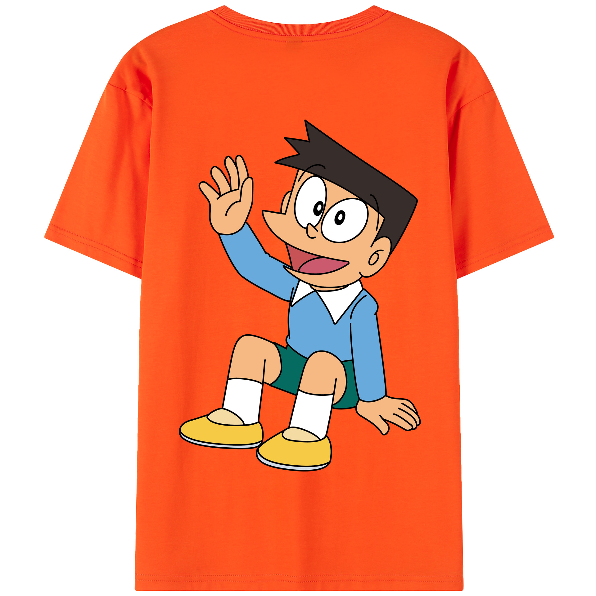 （画像用） ドラえもん 骨川 スネ夫 Doraemon Honekawa Suneo 綿100％半袖Tシャツ（背面プリント）