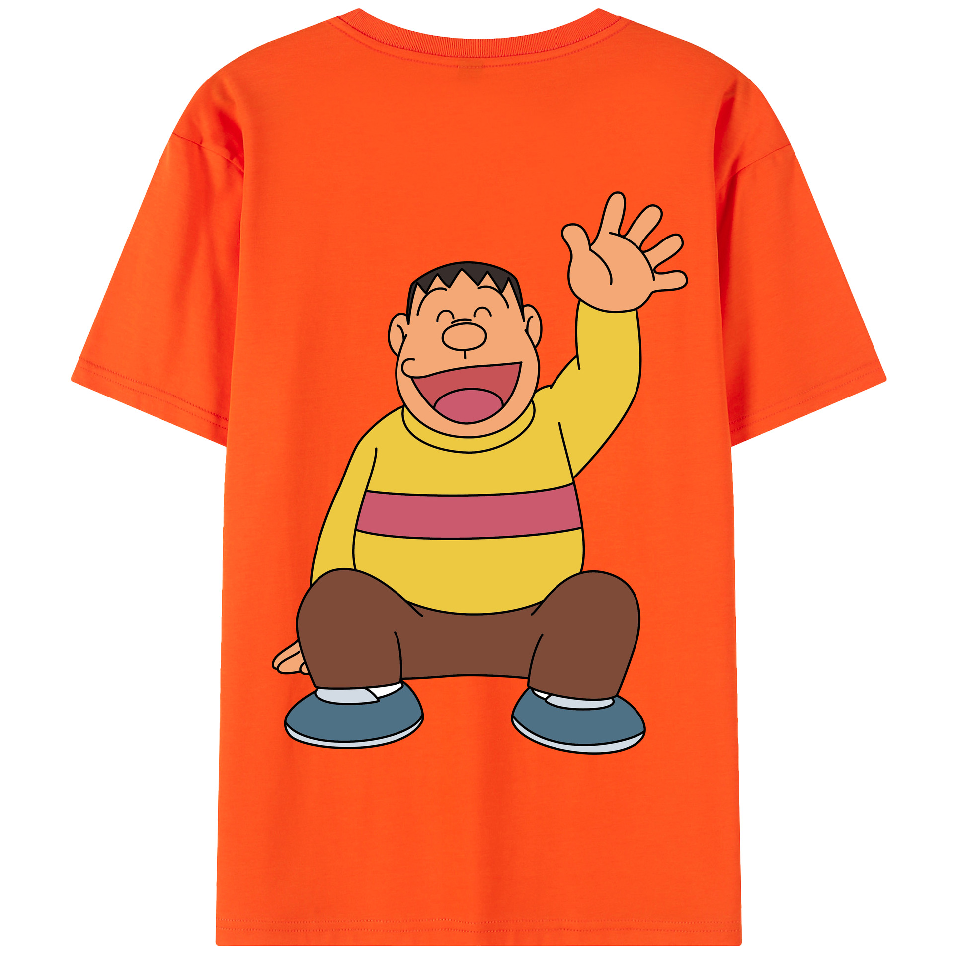 （画像用） ドラえもん 剛田武 Doraemon Gouta Takeshi 綿100％半袖Tシャツ（背面プリント）