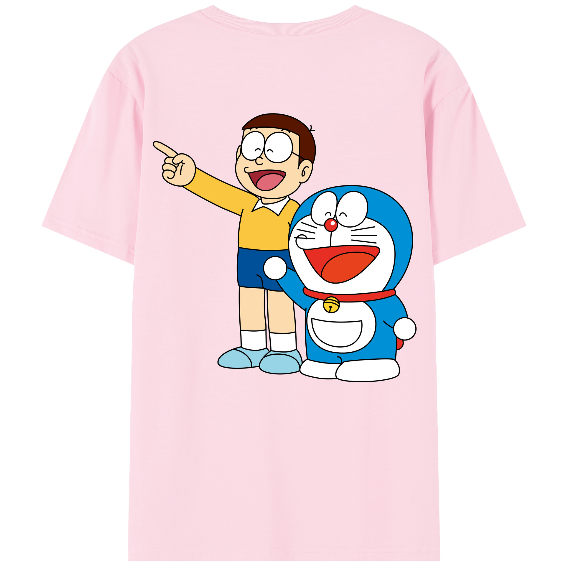 （画像用） ドラえもん 野比 のび太 Doraemon Nobita Nobi 綿100％半袖Tシャツ（背面プリント）