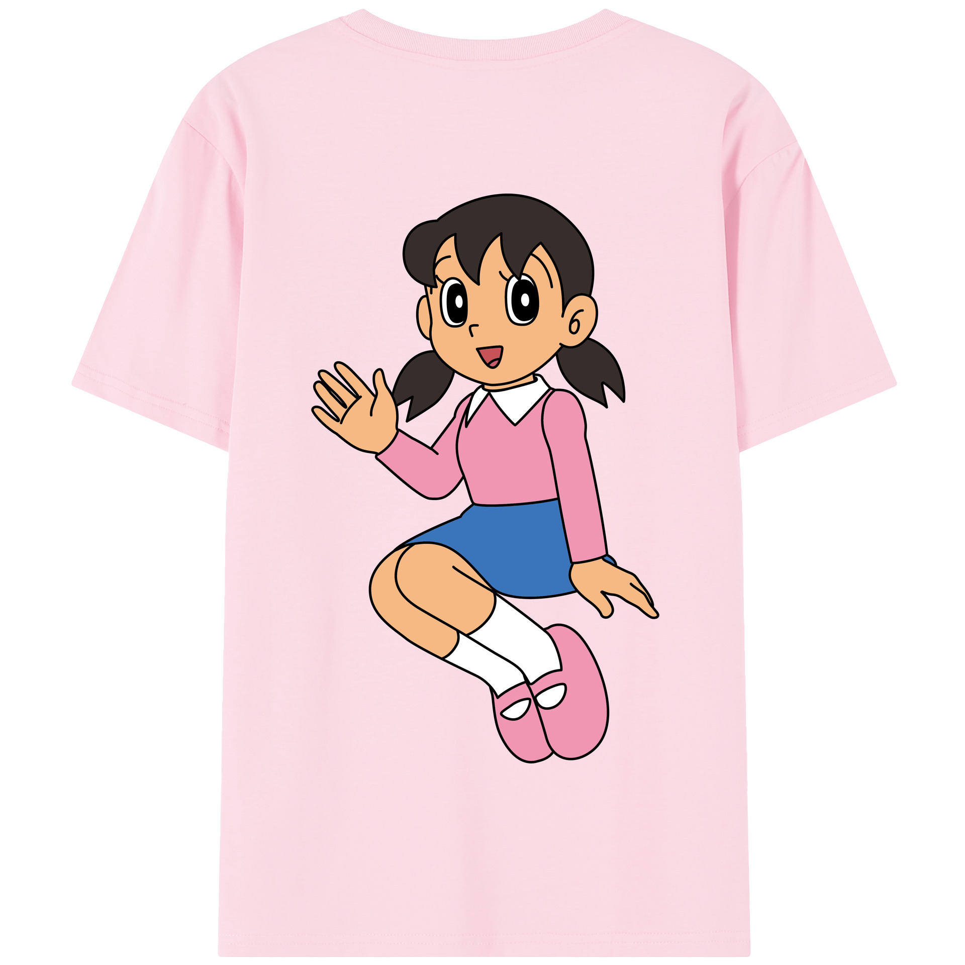 （画像用） ドラえもん みなもと しずか Doraemon Shizuka Minamoto 綿100％半袖Tシャツ（背面プリント）