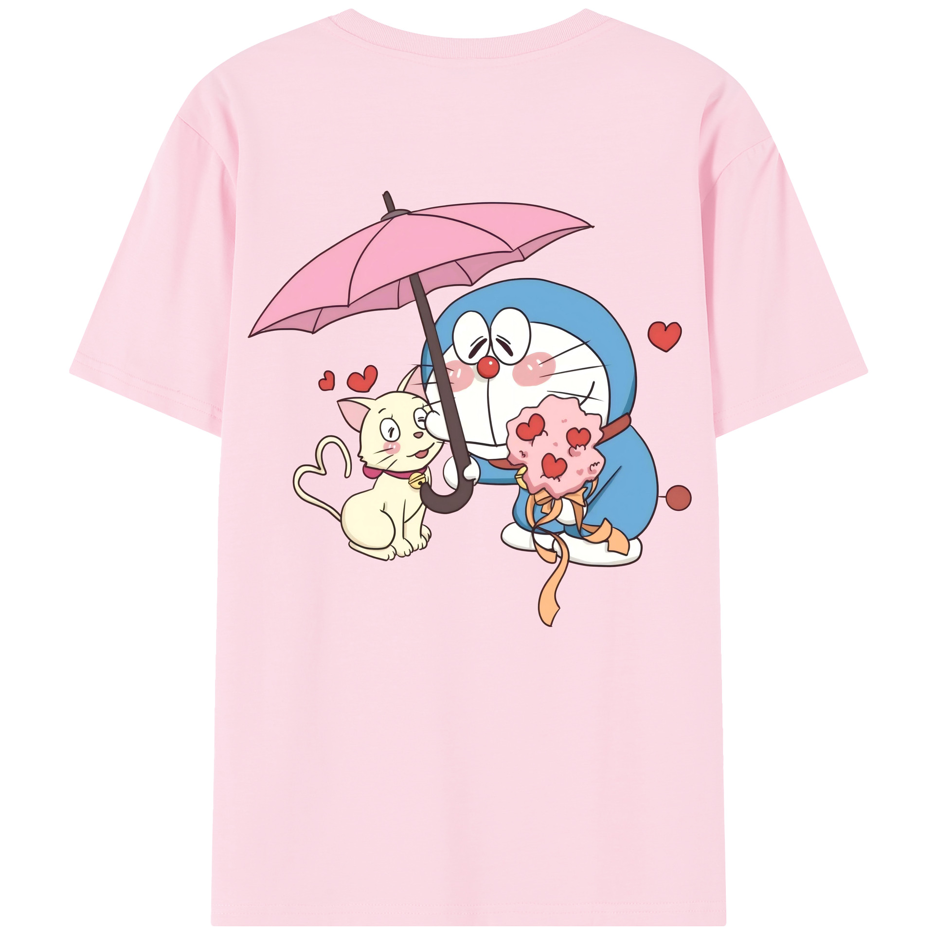（画像用） ドラえもん Doraemon 綿100％半袖Tシャツ（背面プリント）