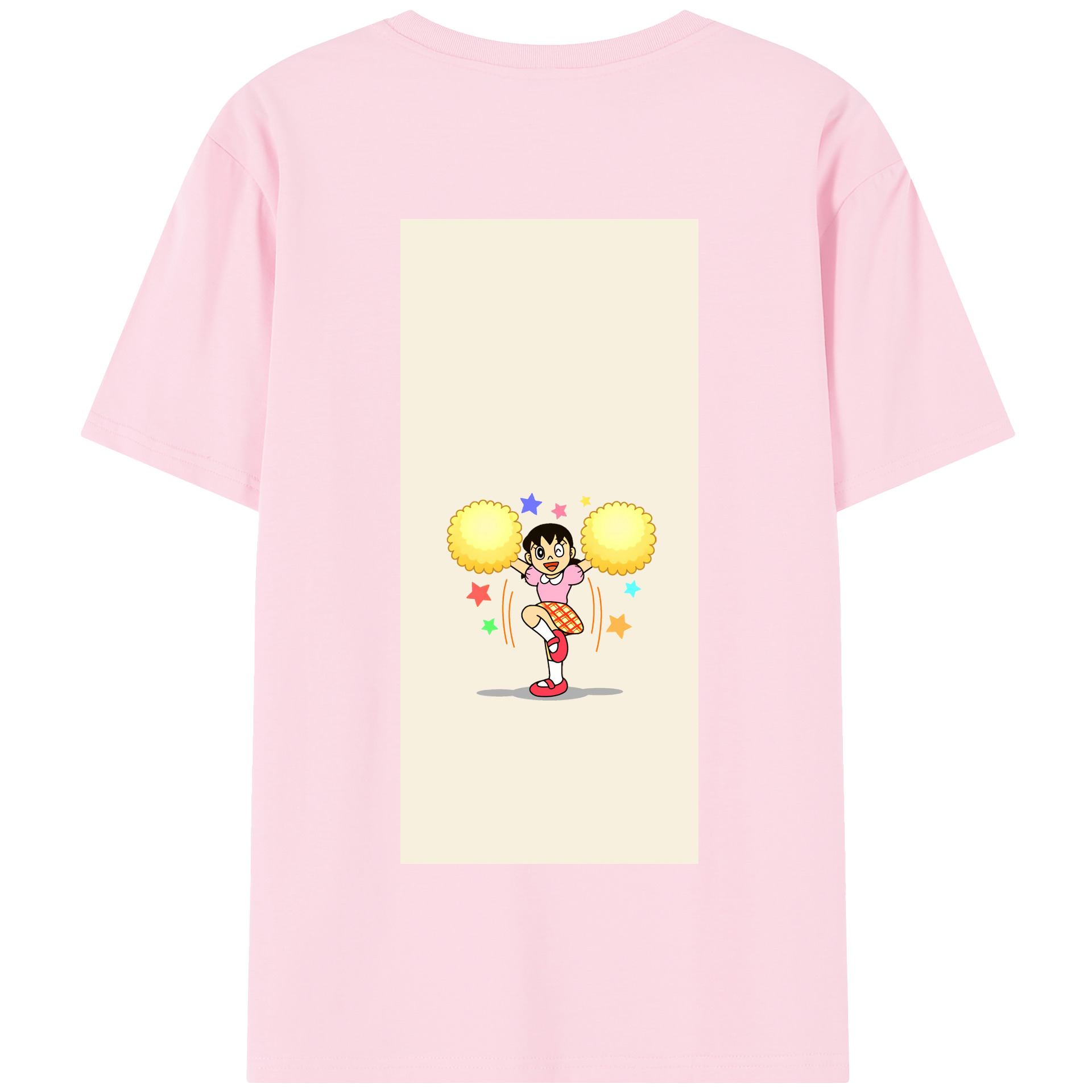 （画像用） ドラえもん みなもと しずか Doraemon Shizuka Minamoto 綿100％半袖Tシャツ（背面プリント）