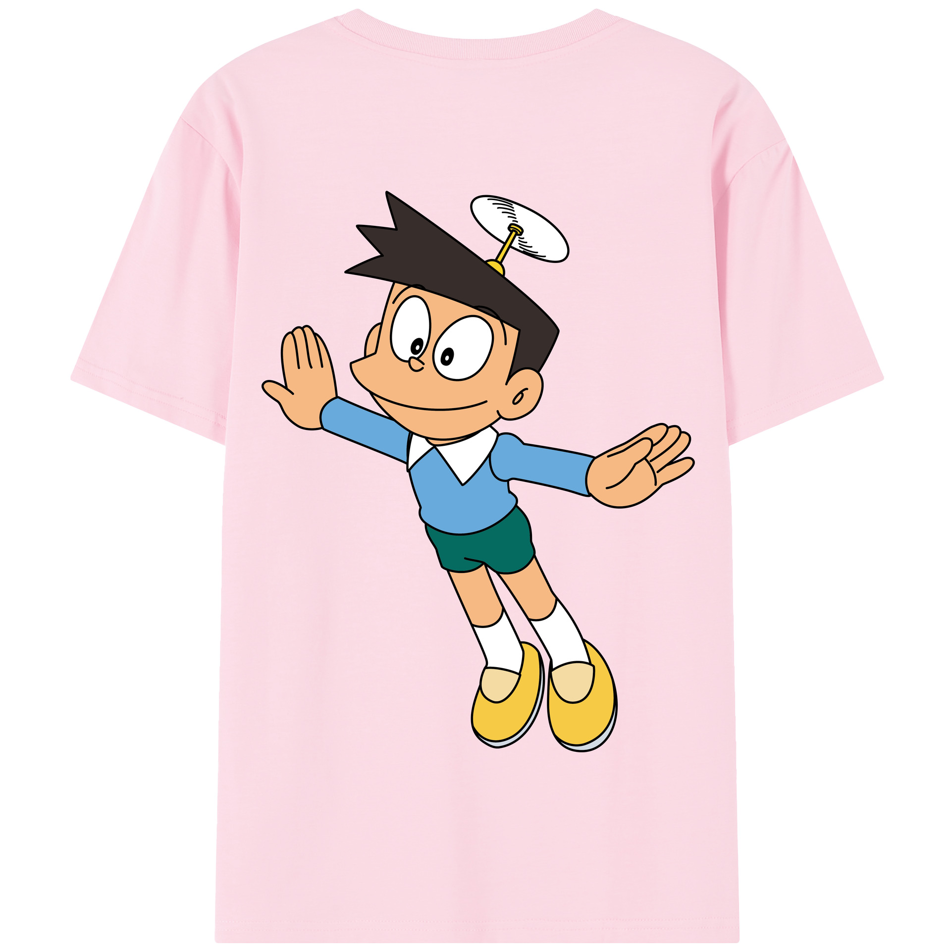 （画像用） ドラえもん 骨川 スネ夫 Doraemon Honekawa Suneo 綿100％半袖Tシャツ（背面プリント）