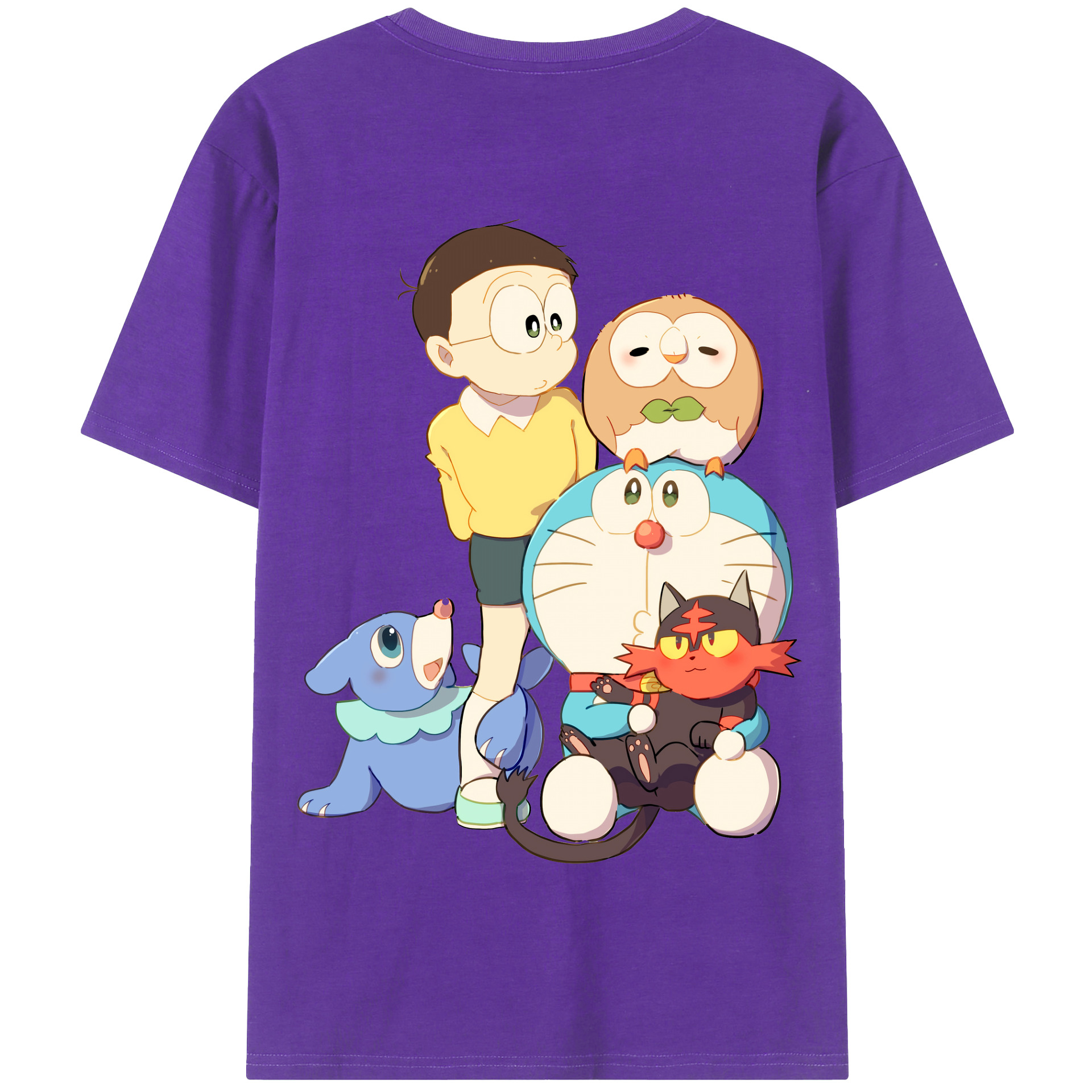 （画像用） ドラえもん Doraemon 綿100％半袖Tシャツ（背面プリント）