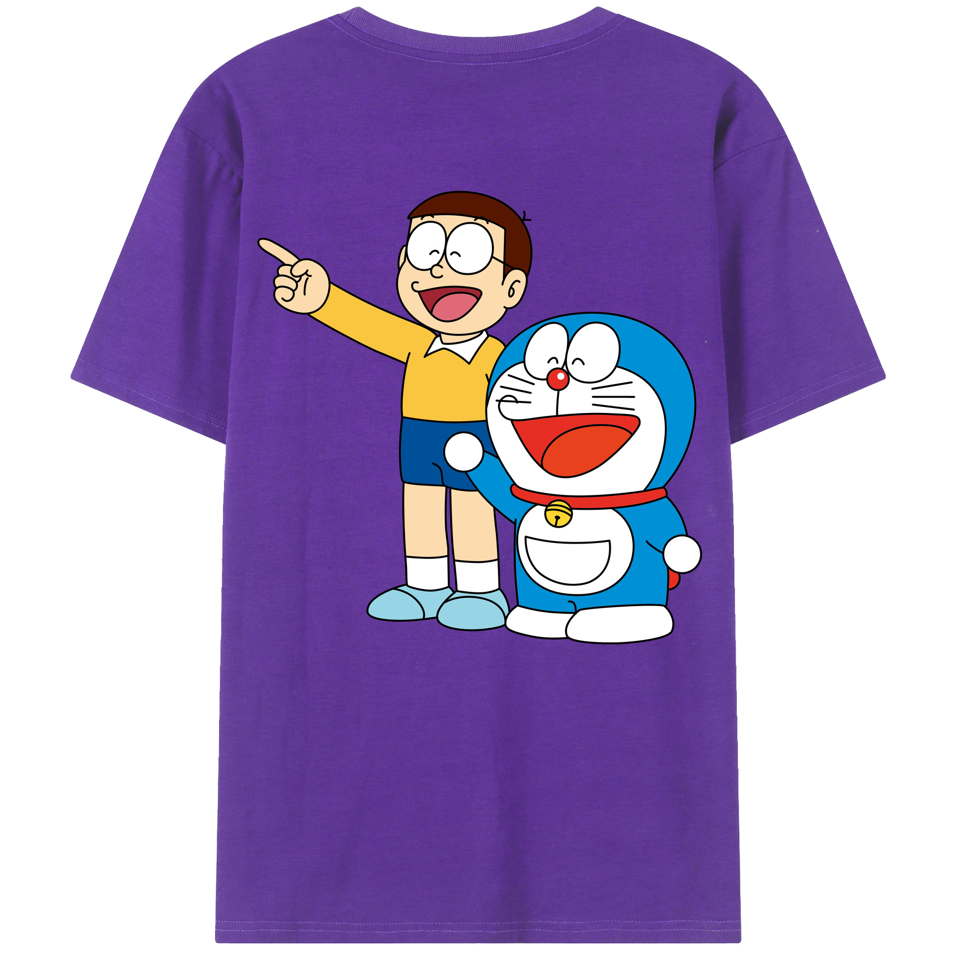 （画像用） ドラえもん 野比 のび太 Doraemon Nobita Nobi 綿100％半袖Tシャツ（背面プリント）