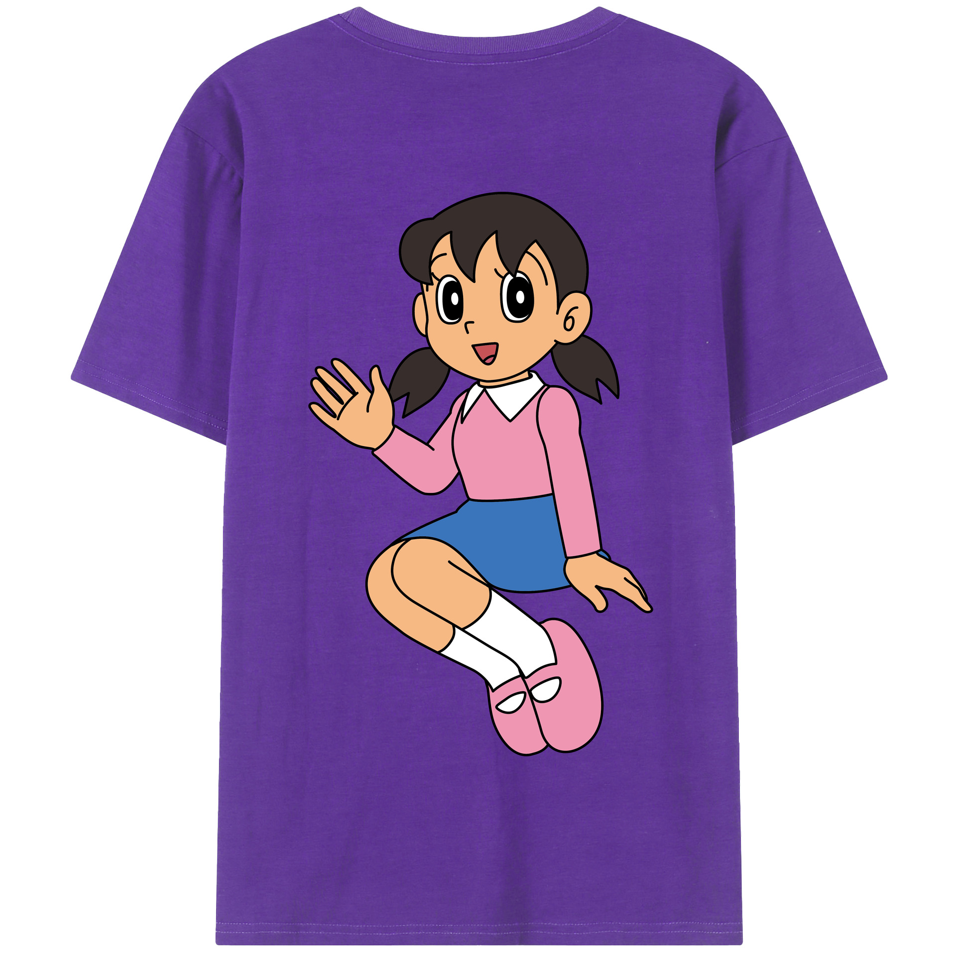（画像用） ドラえもん みなもと しずか Doraemon Shizuka Minamoto 綿100％半袖Tシャツ（背面プリント）