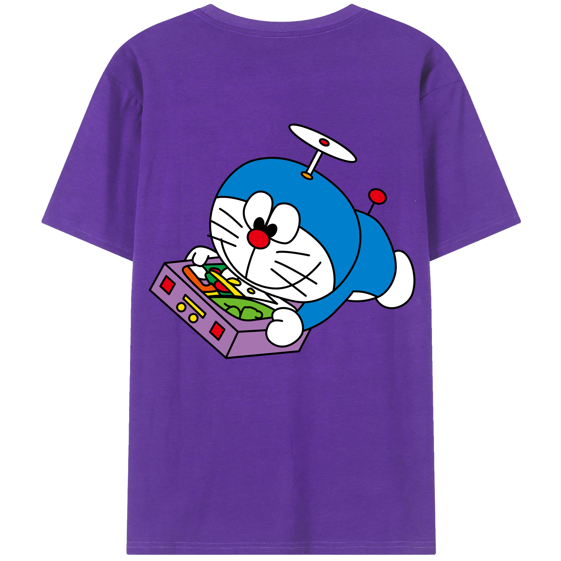 （画像用） ドラえもん Doraemon 綿100％半袖Tシャツ（背面プリント）