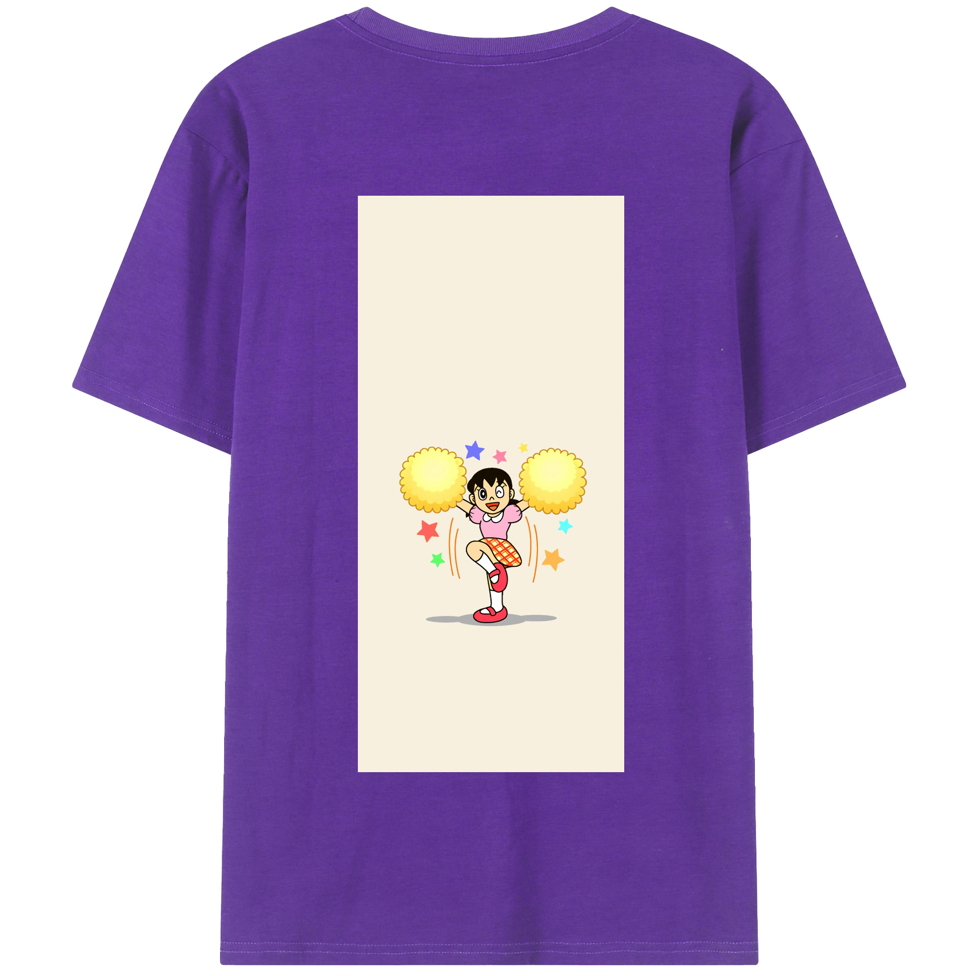 （画像用） ドラえもん みなもと しずか Doraemon Shizuka Minamoto 綿100％半袖Tシャツ（背面プリント）