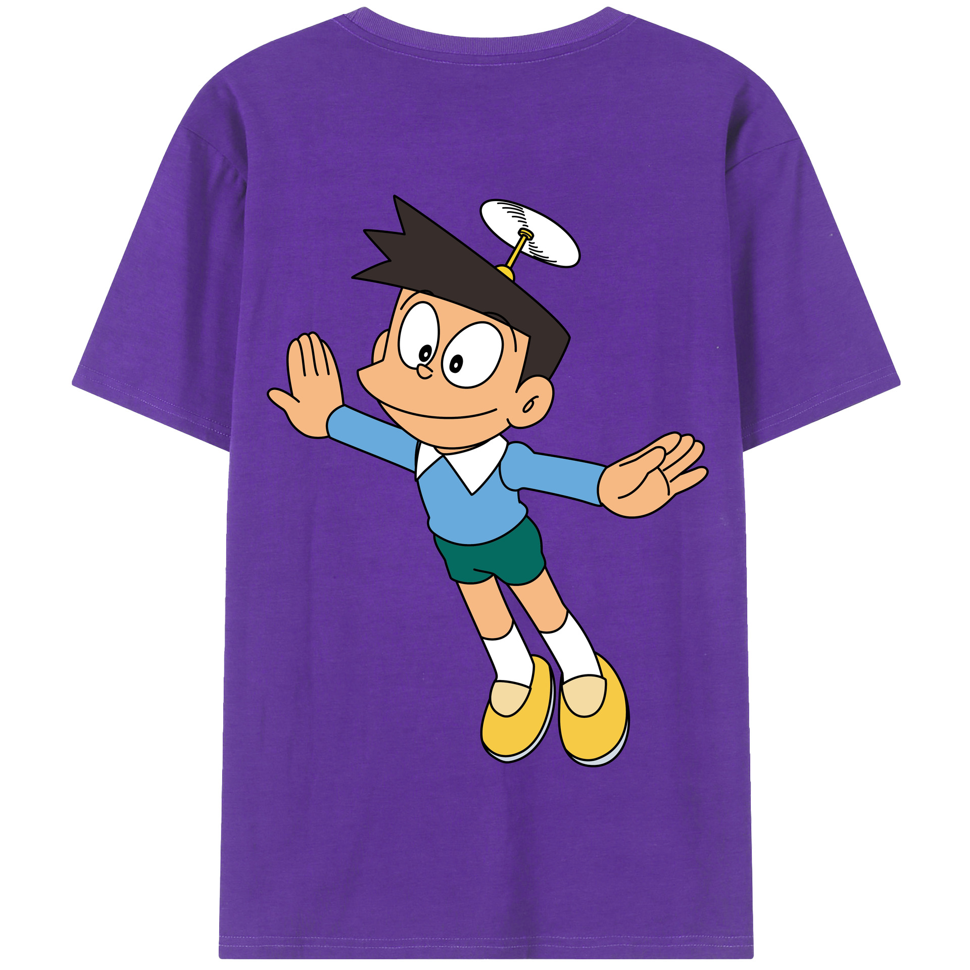 （画像用） ドラえもん 骨川 スネ夫 Doraemon Honekawa Suneo 綿100％半袖Tシャツ（背面プリント）
