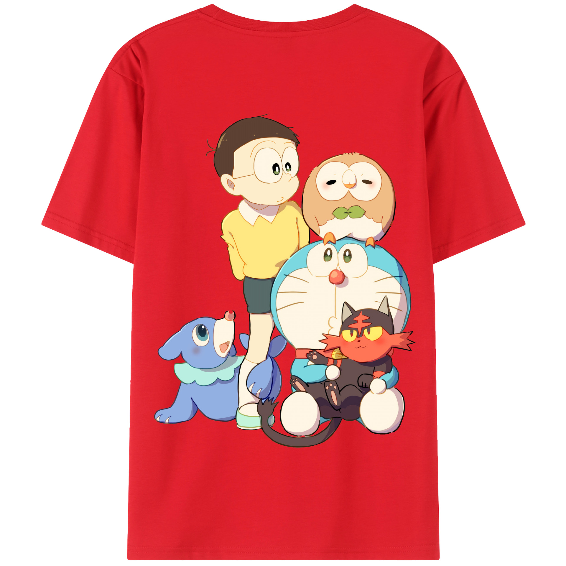 （画像用） ドラえもん Doraemon 綿100％半袖Tシャツ（背面プリント）