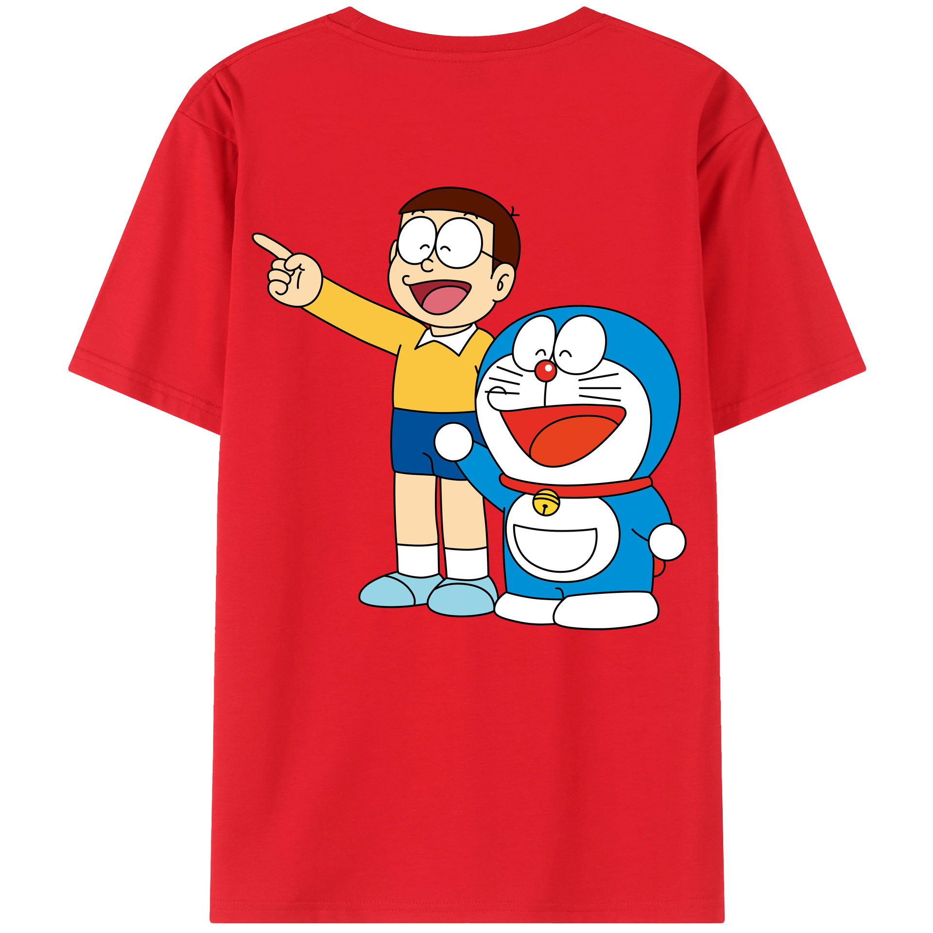 （画像用） ドラえもん 野比 のび太 Doraemon Nobita Nobi 綿100％半袖Tシャツ（背面プリント）