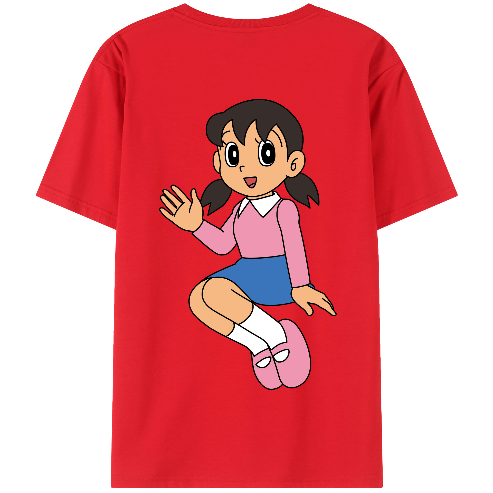 （画像用） ドラえもん みなもと しずか Doraemon Shizuka Minamoto 綿100％半袖Tシャツ（背面プリント）