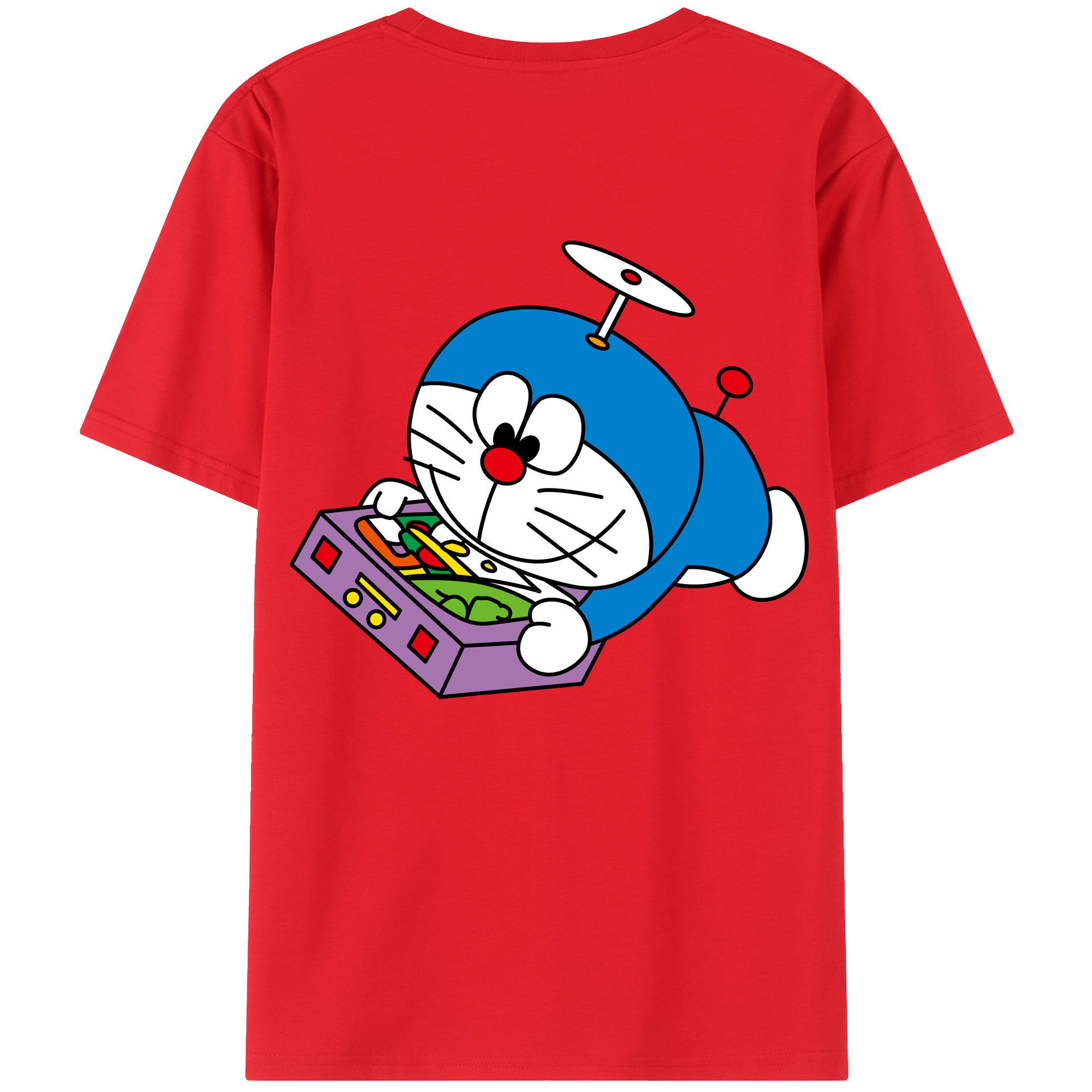 （画像用） ドラえもん Doraemon 綿100％半袖Tシャツ（背面プリント）